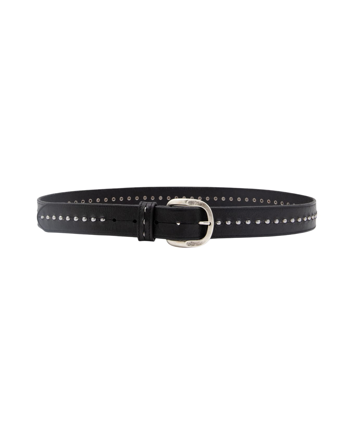 Golden Goose Black Leather Belt - black