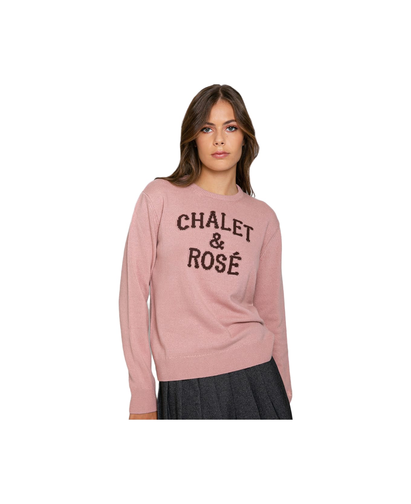 MC2 Saint Barth Woman Sweater With Chalet & Rosé Print - PINK ニットウェア