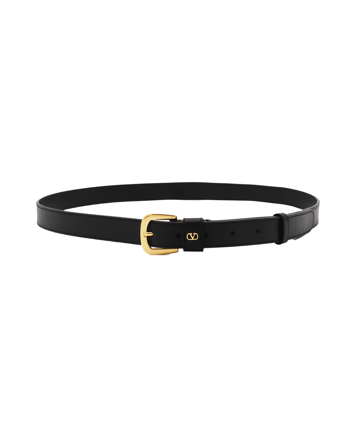 Valentino Garavani Black Leather Belt - Black