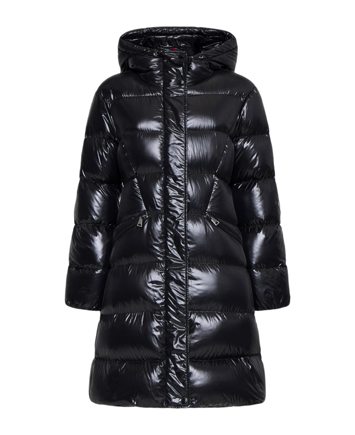 Moncler Bellevue Quilted Nylon Long Down Jacket - Black