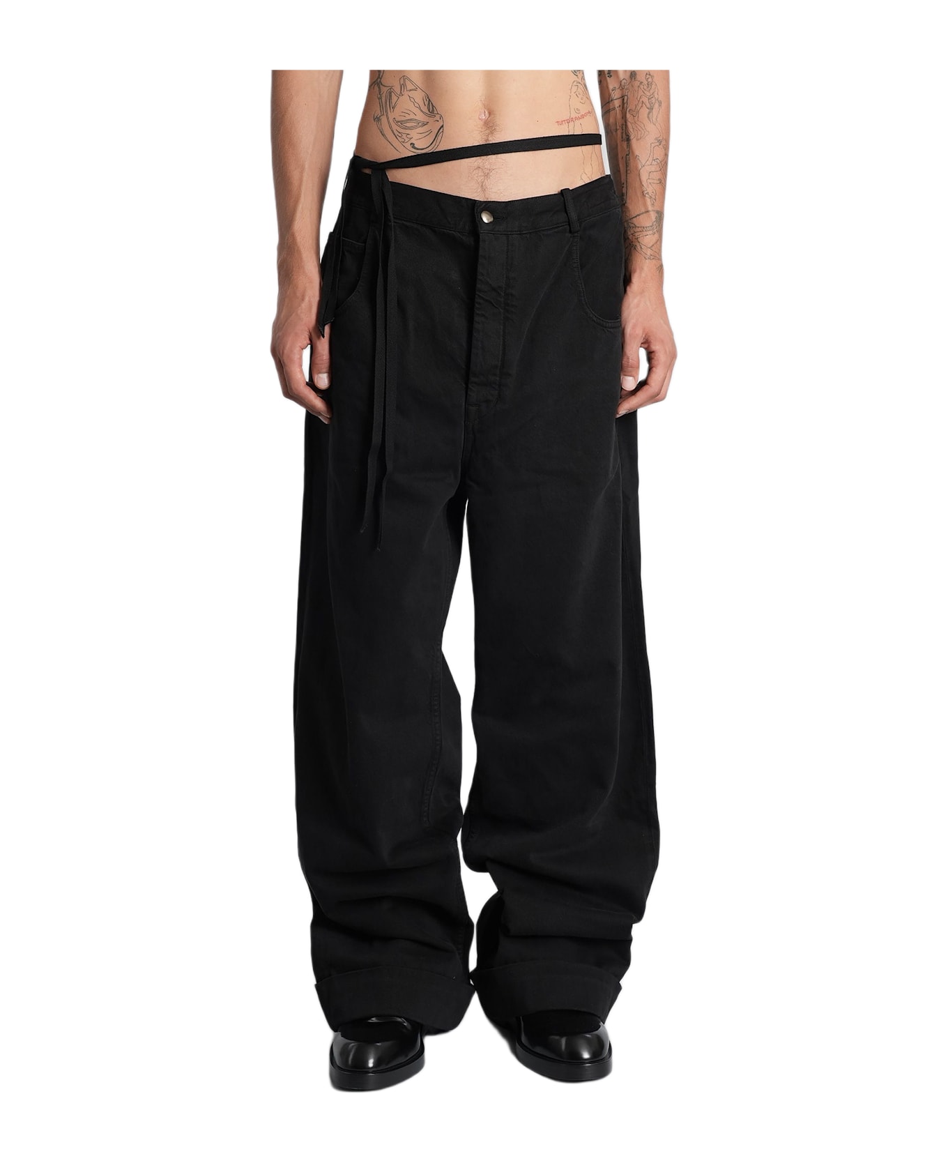 Ann Demeulemeester Michael Jeans In Black Cotton - black