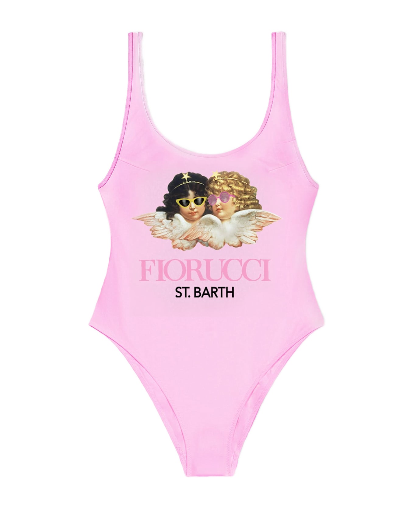 MC2 Saint Barth Woman Scoopback Print One-piece Swimsuit Althea | Fiorucci Special Edition - PINK