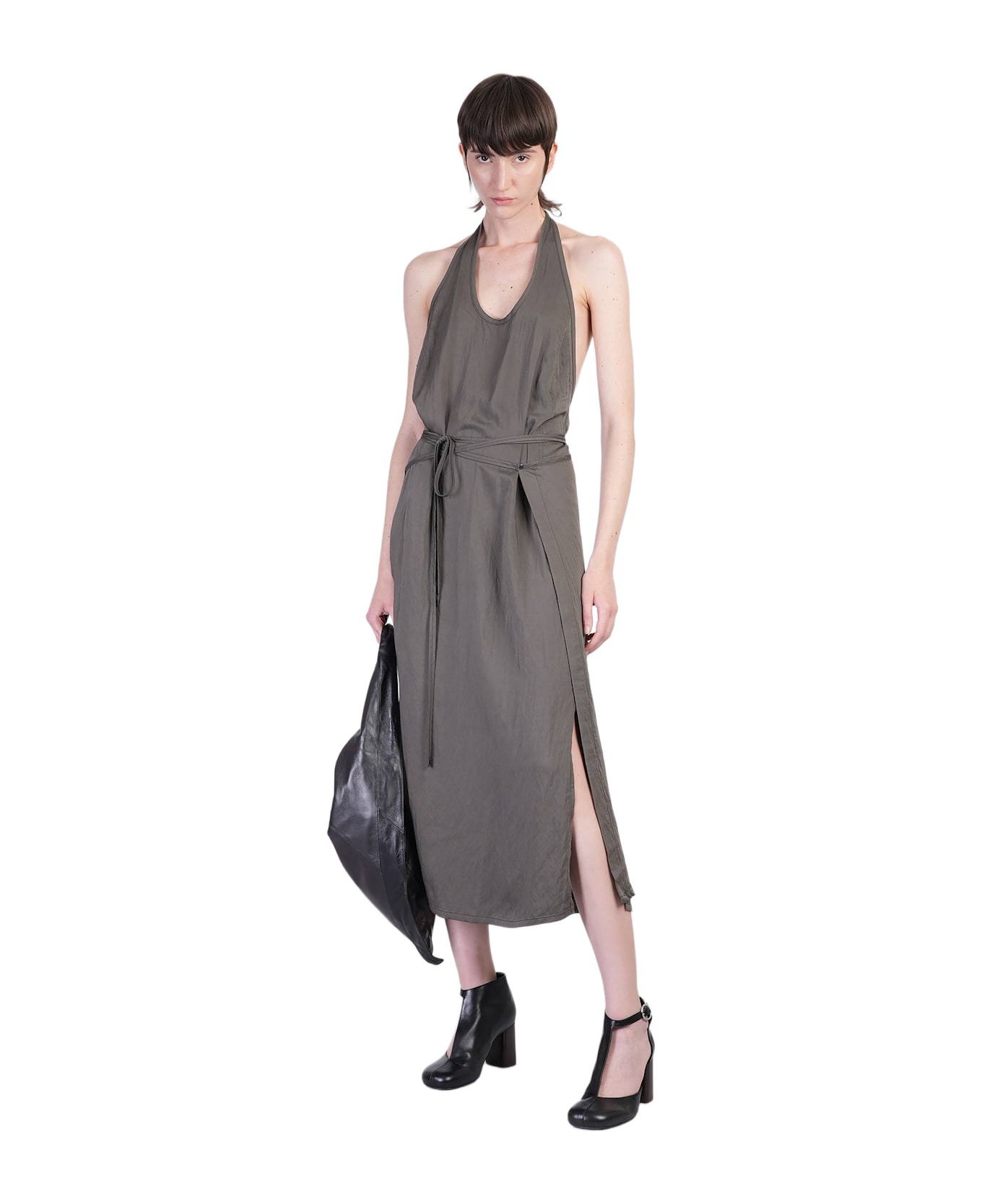 Lemaire Dress Woman In Brown Viscose - Bark Brown