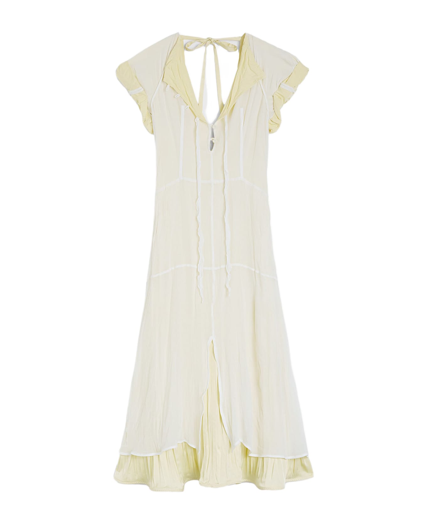 Jil Sander Dress Woman In Beige Silk - White