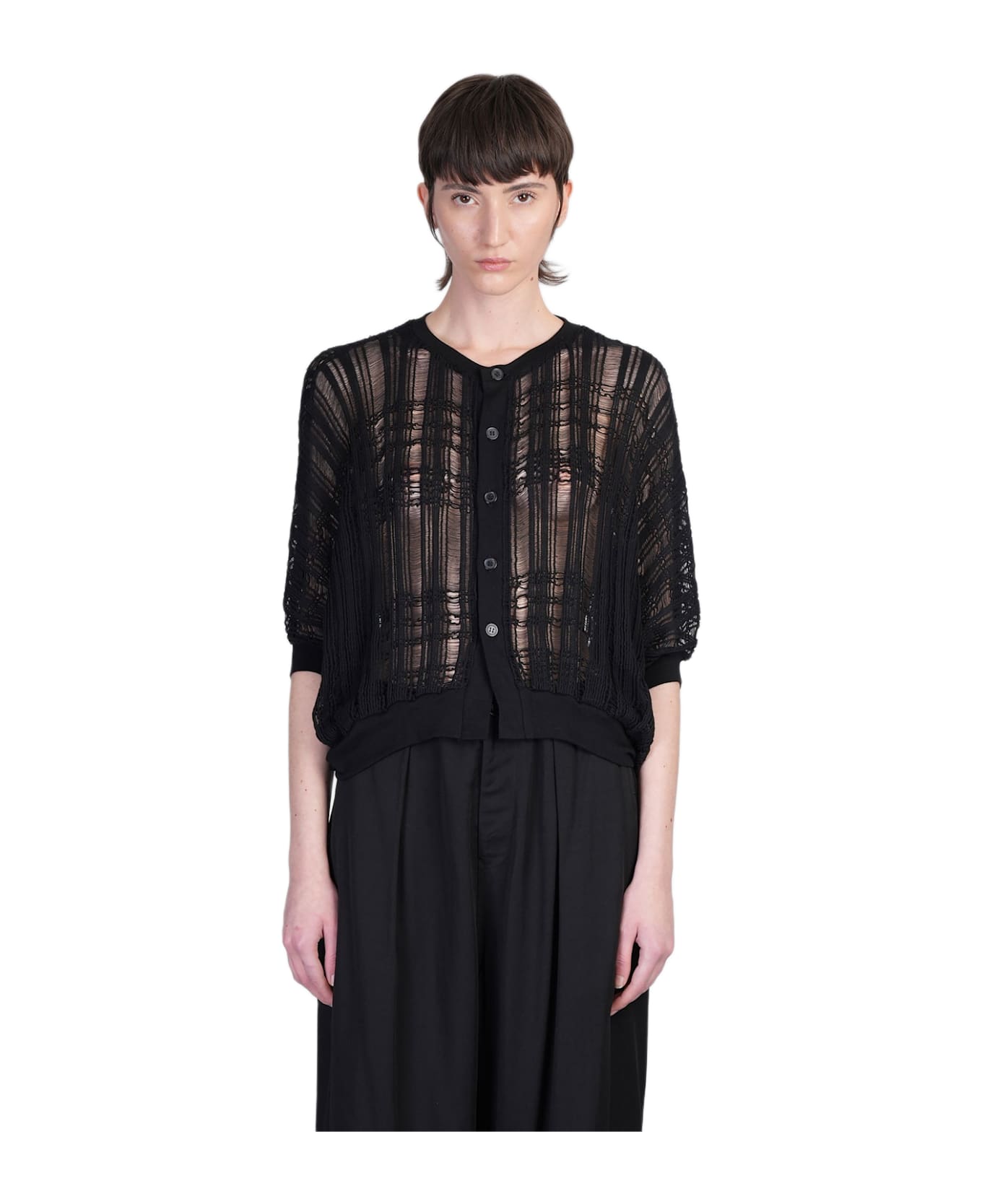 Yohji Yamamoto Topwear In Black Cotton - black