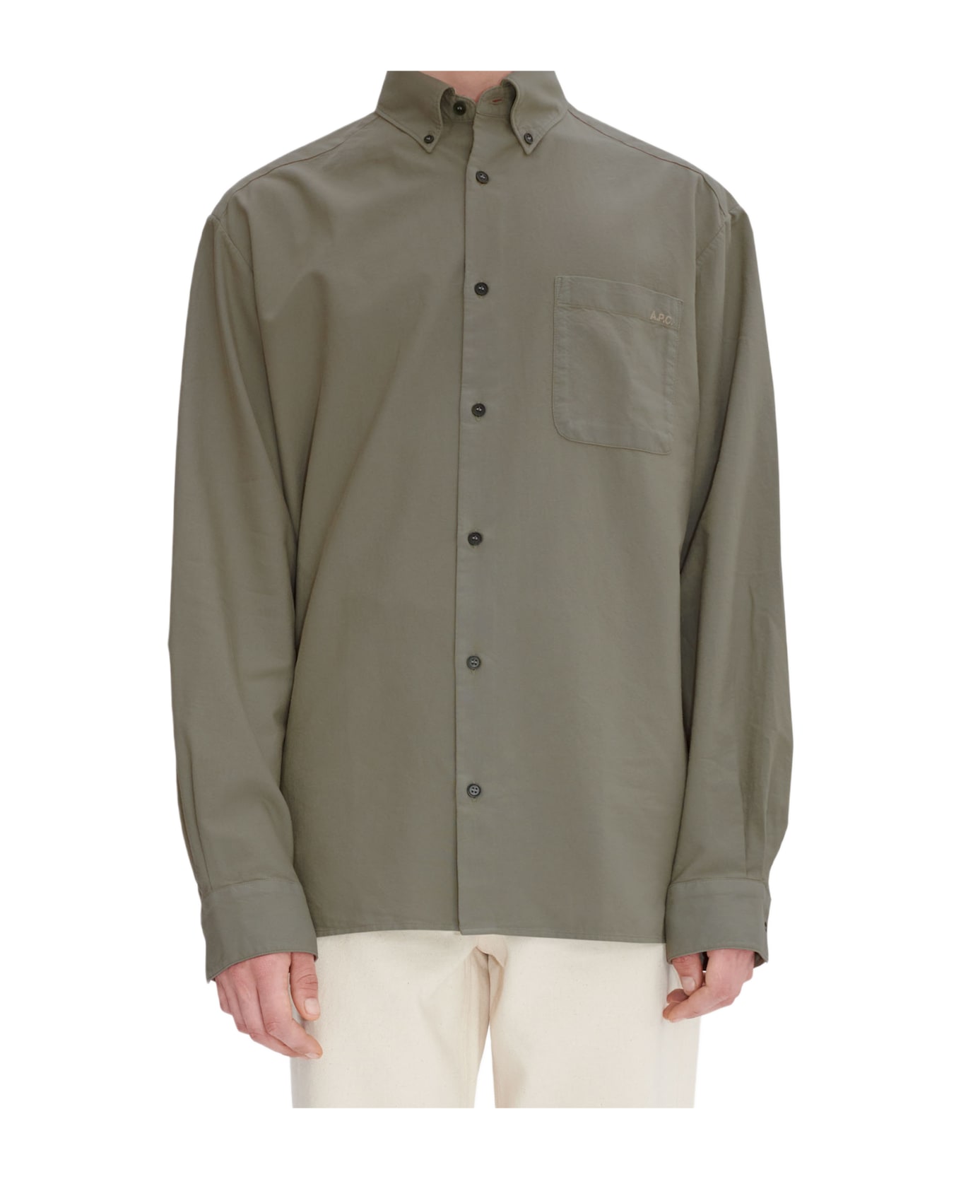 A.P.C. Chemise Mateo Logo - Kae Vert Grise
