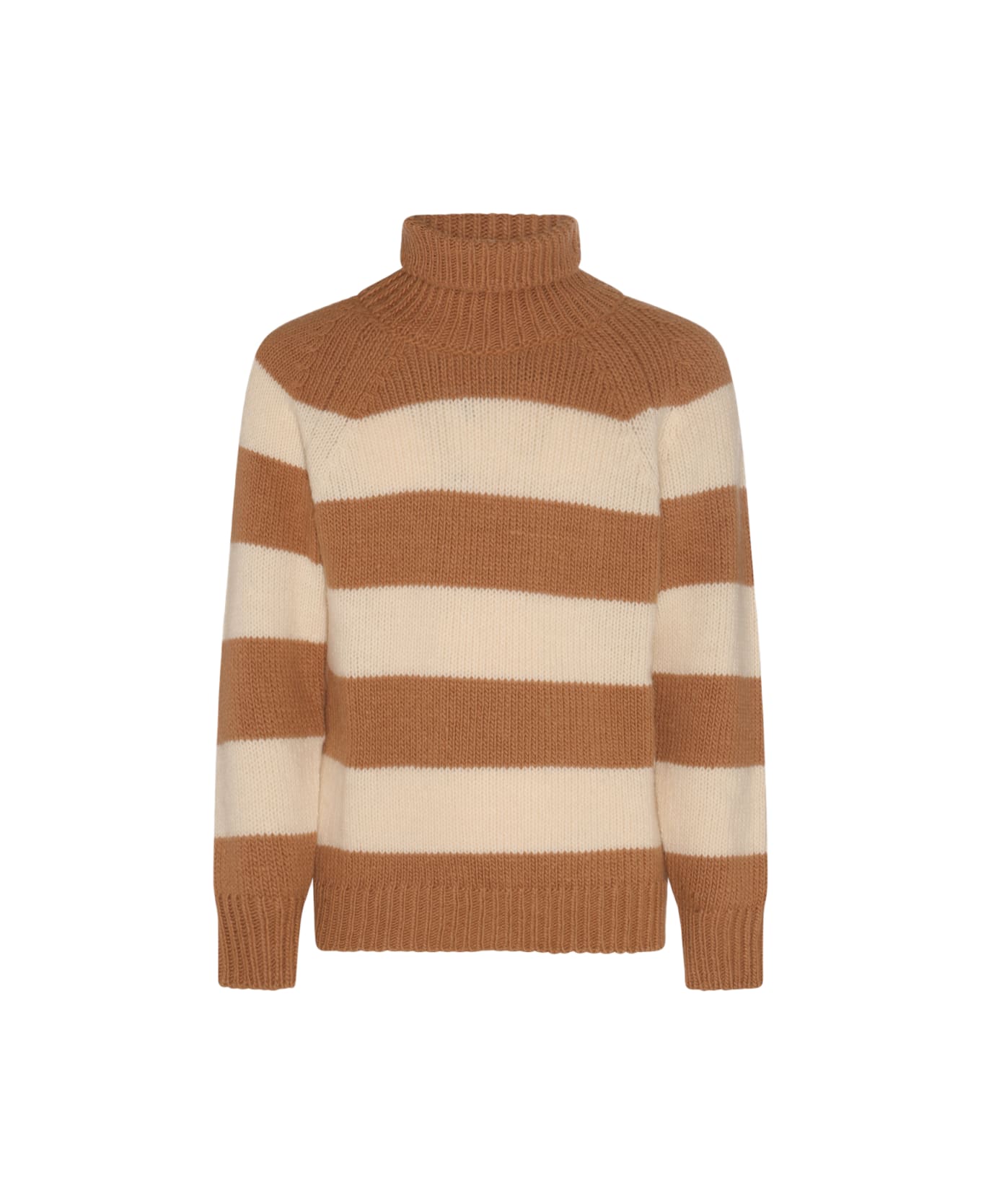 PT01 Beige And White Wool Knitwear