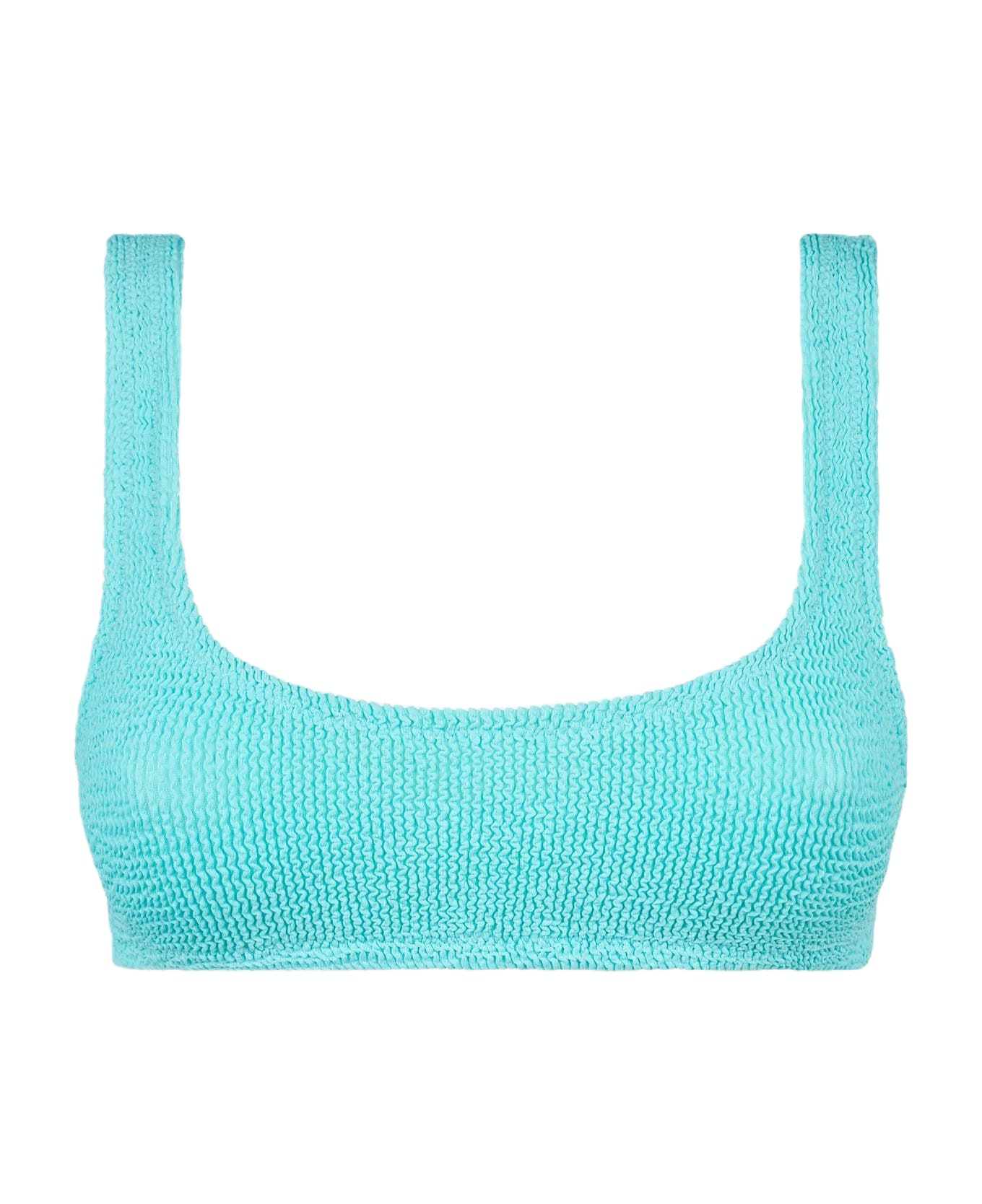 MC2 Saint Barth Woman Water Green Crinkle Bralette Swimsuit - GREEN