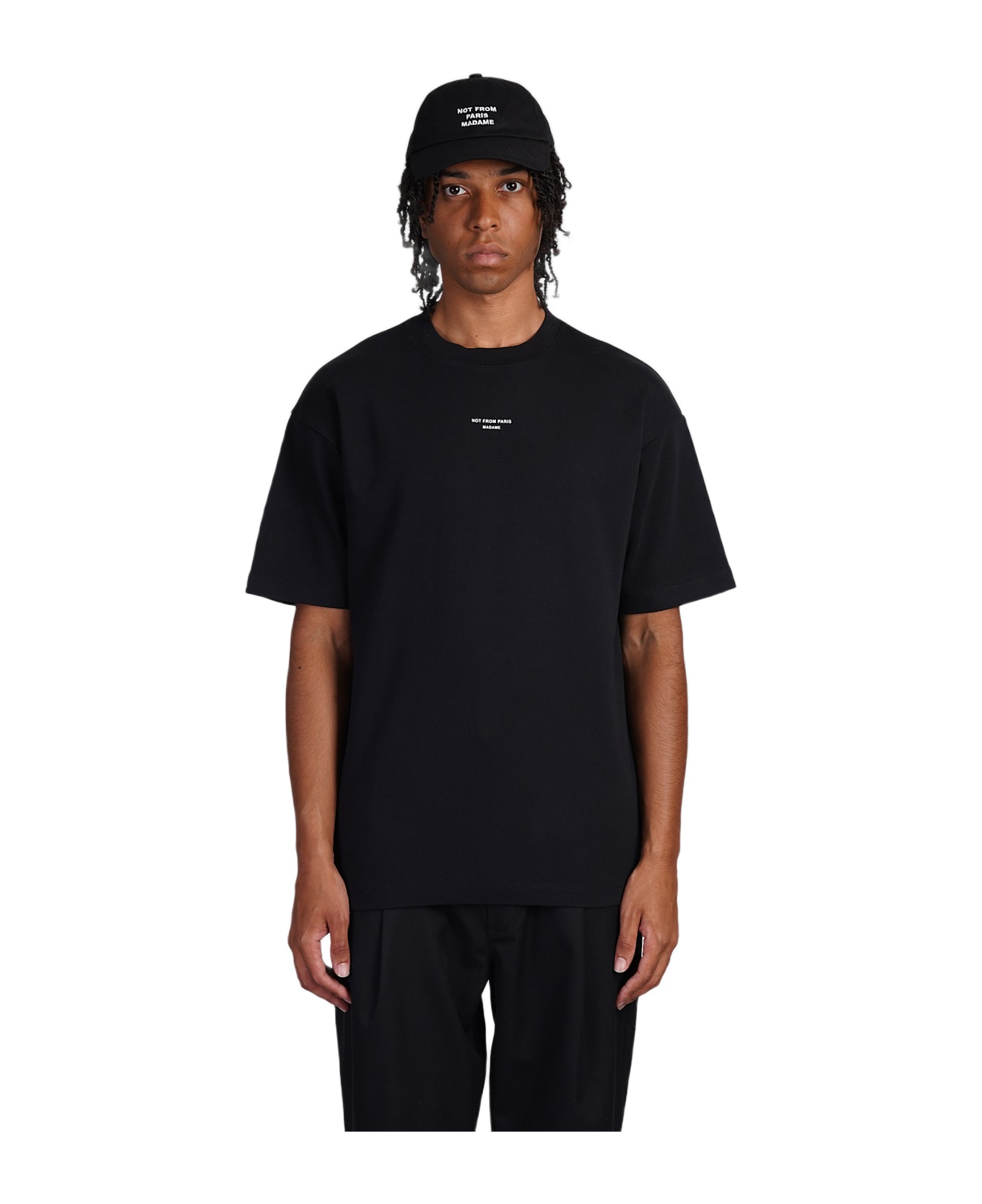 Drôle de Monsieur T-shirt In Black Cotton - black