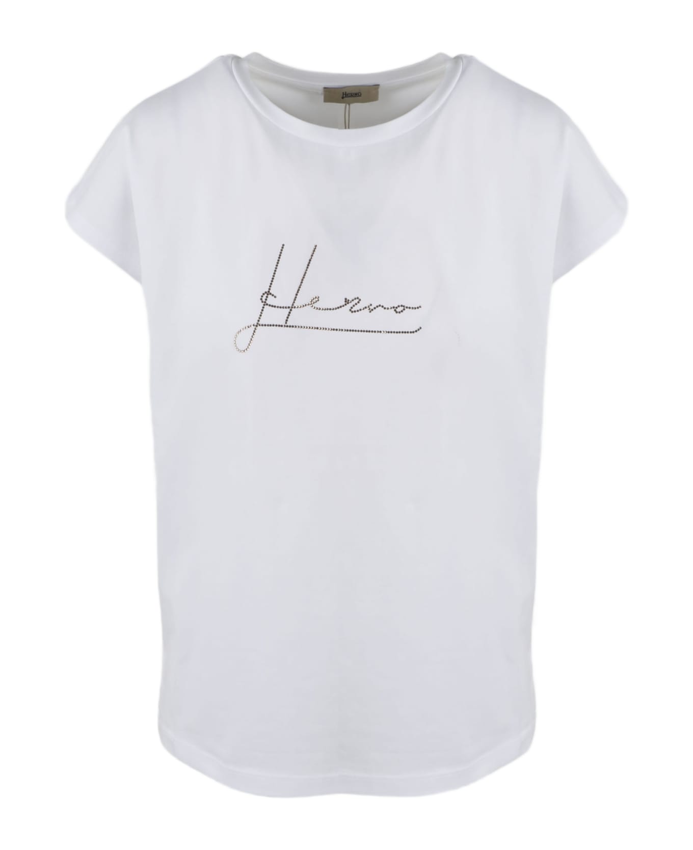 Herno Rhinestones Logo T-shirt - White Tシャツ