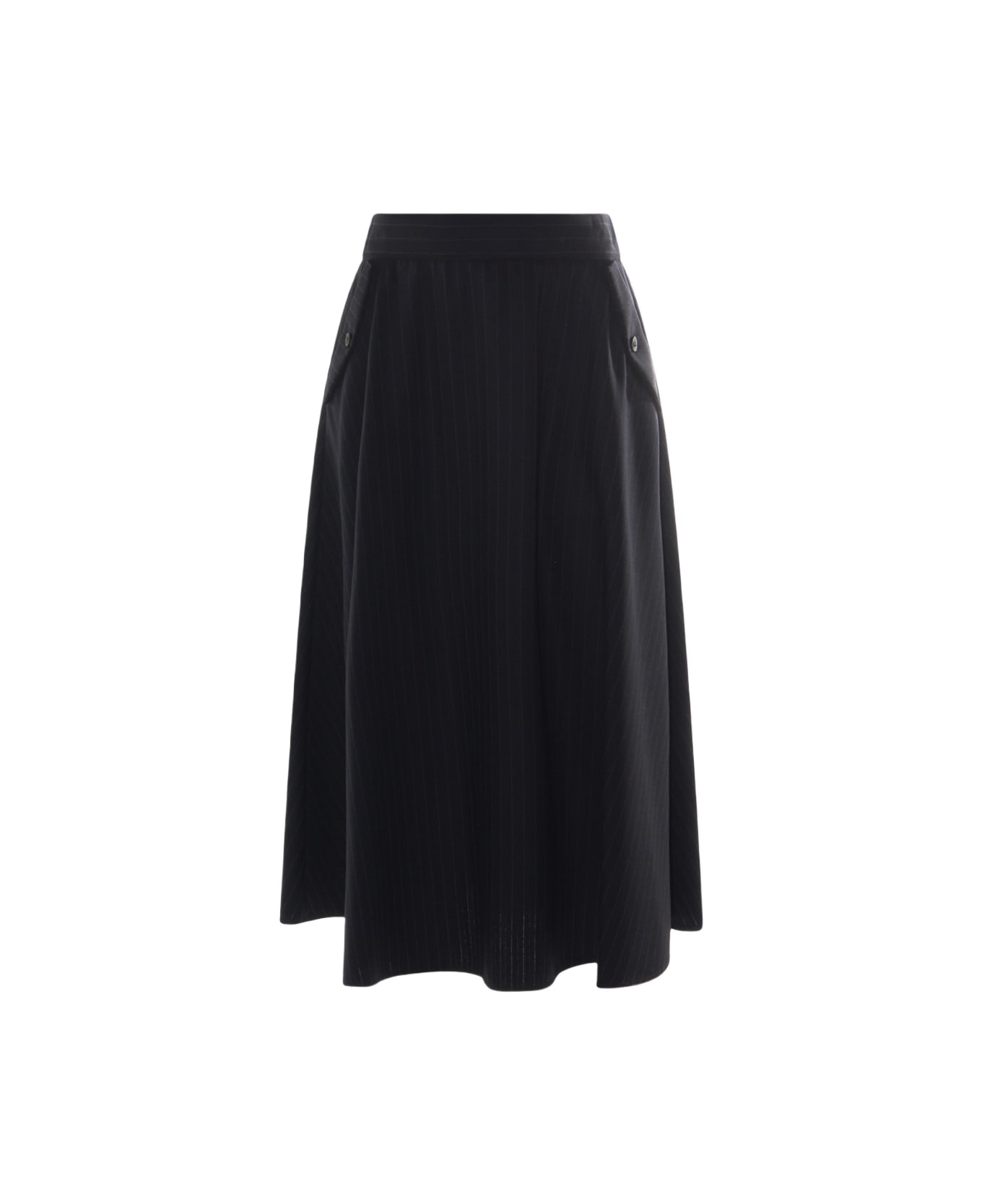 Golden Goose Dark Navy Wool Skirt - Blue