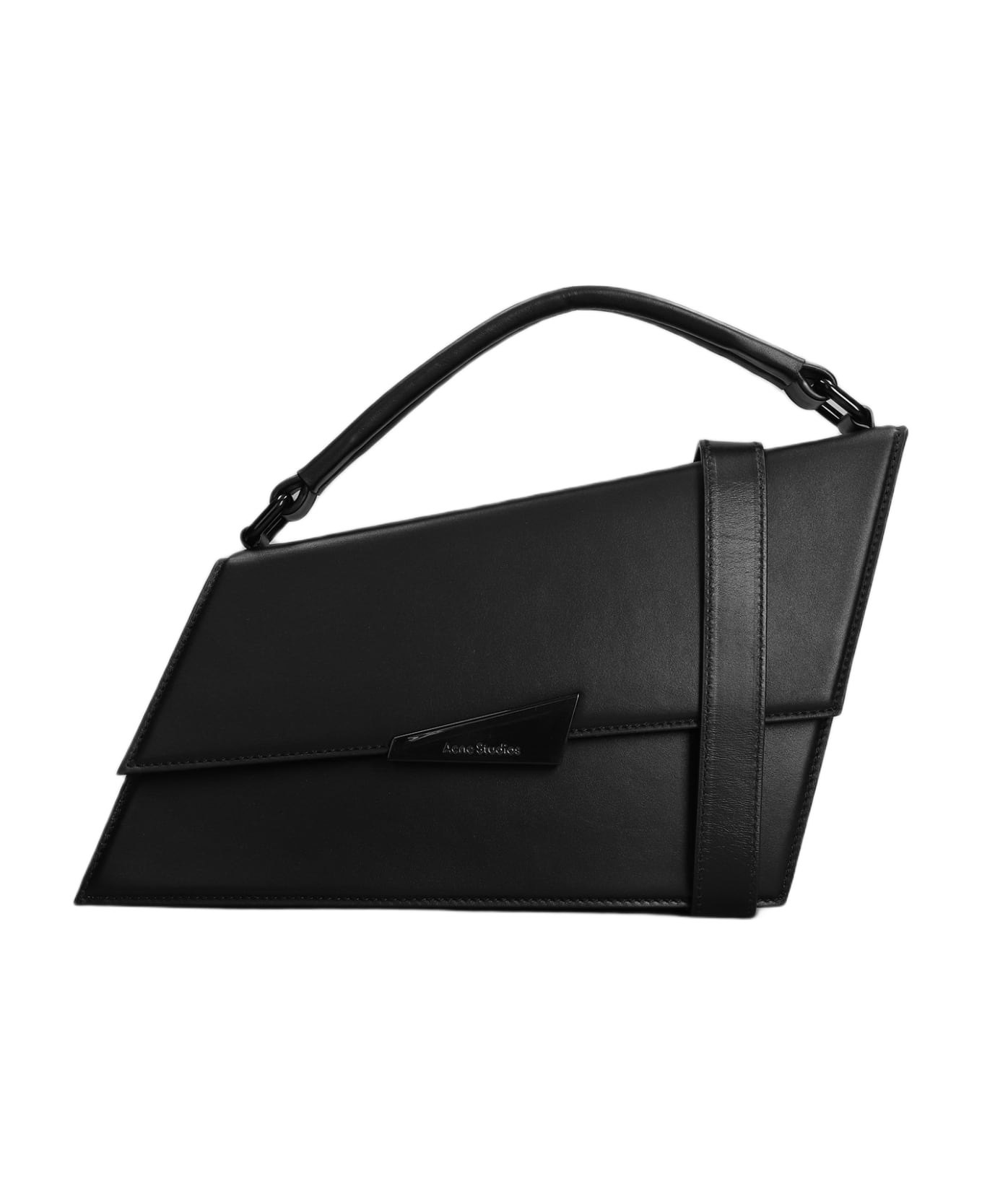 Acne Studios Distrortion Shoulder Bag In Black Leather - black