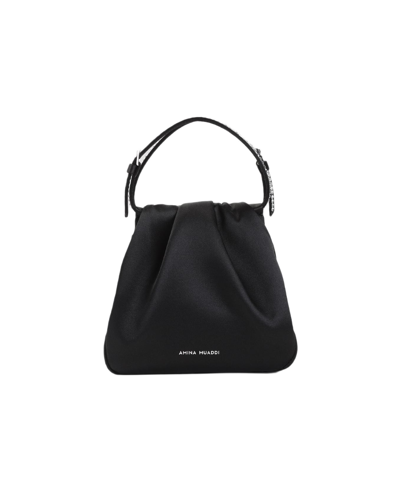 Amina Muaddi Vittoria Bag - Black White