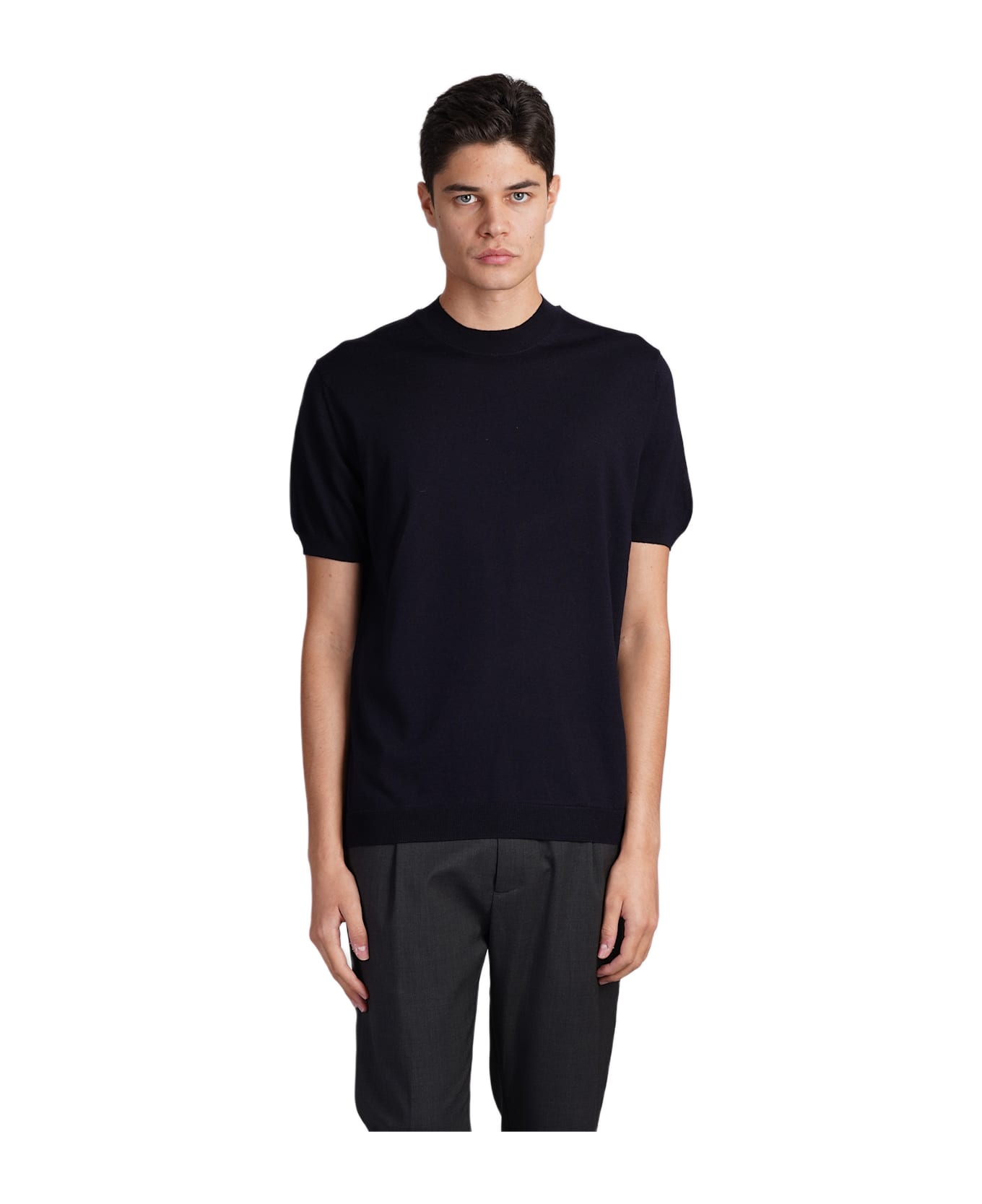 Low Brand K123 Knitwear In Blue Wool - blue