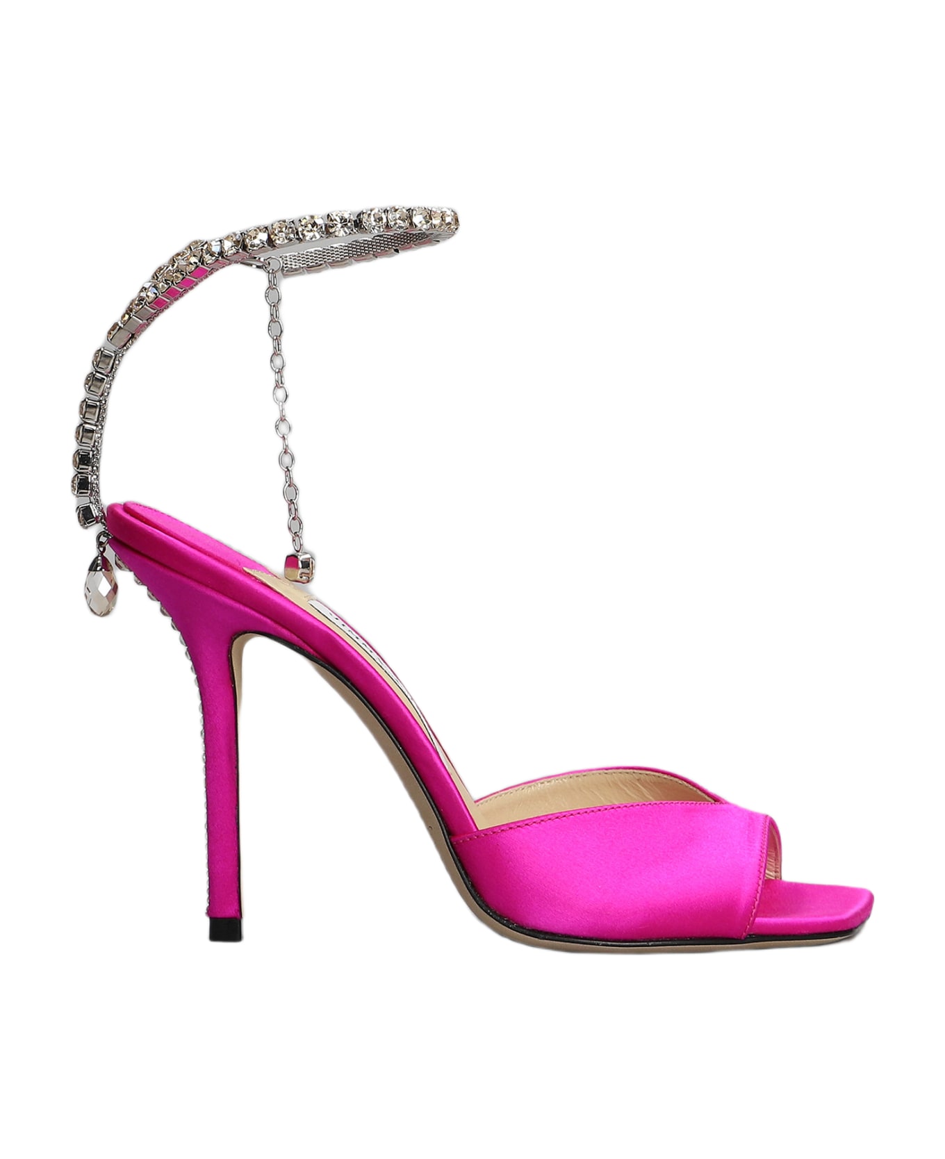 Jimmy Choo Saeda Sandal Sandals In Fuxia Satin - fuxia