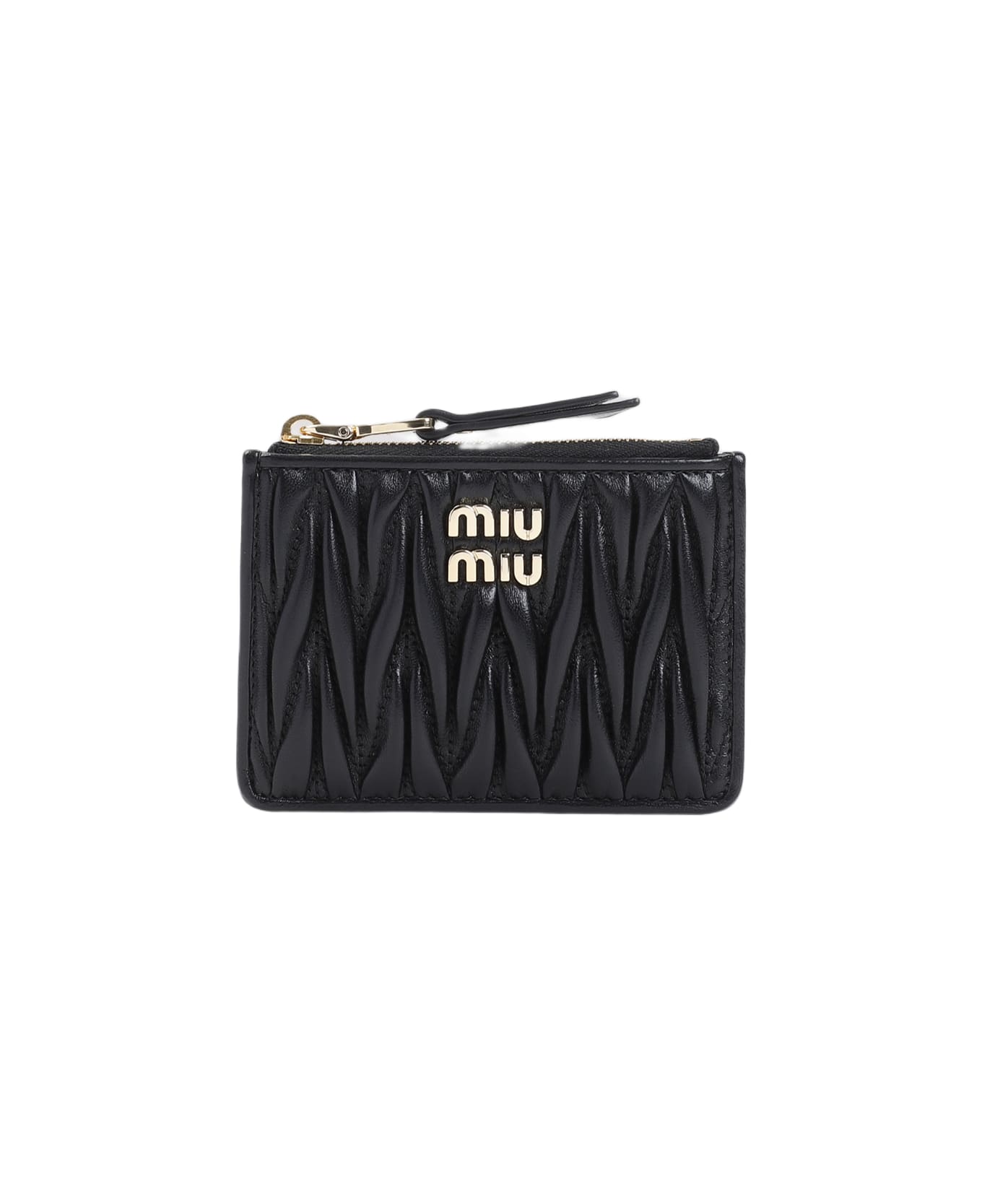 Miu Miu Black Nappa Leather Card Holder - NERO
