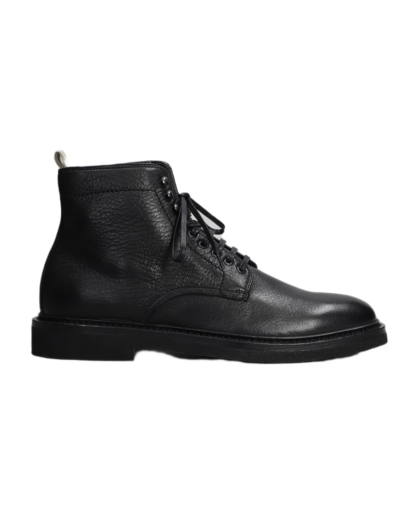 H by hudson battle lace up boots in black leather clearance