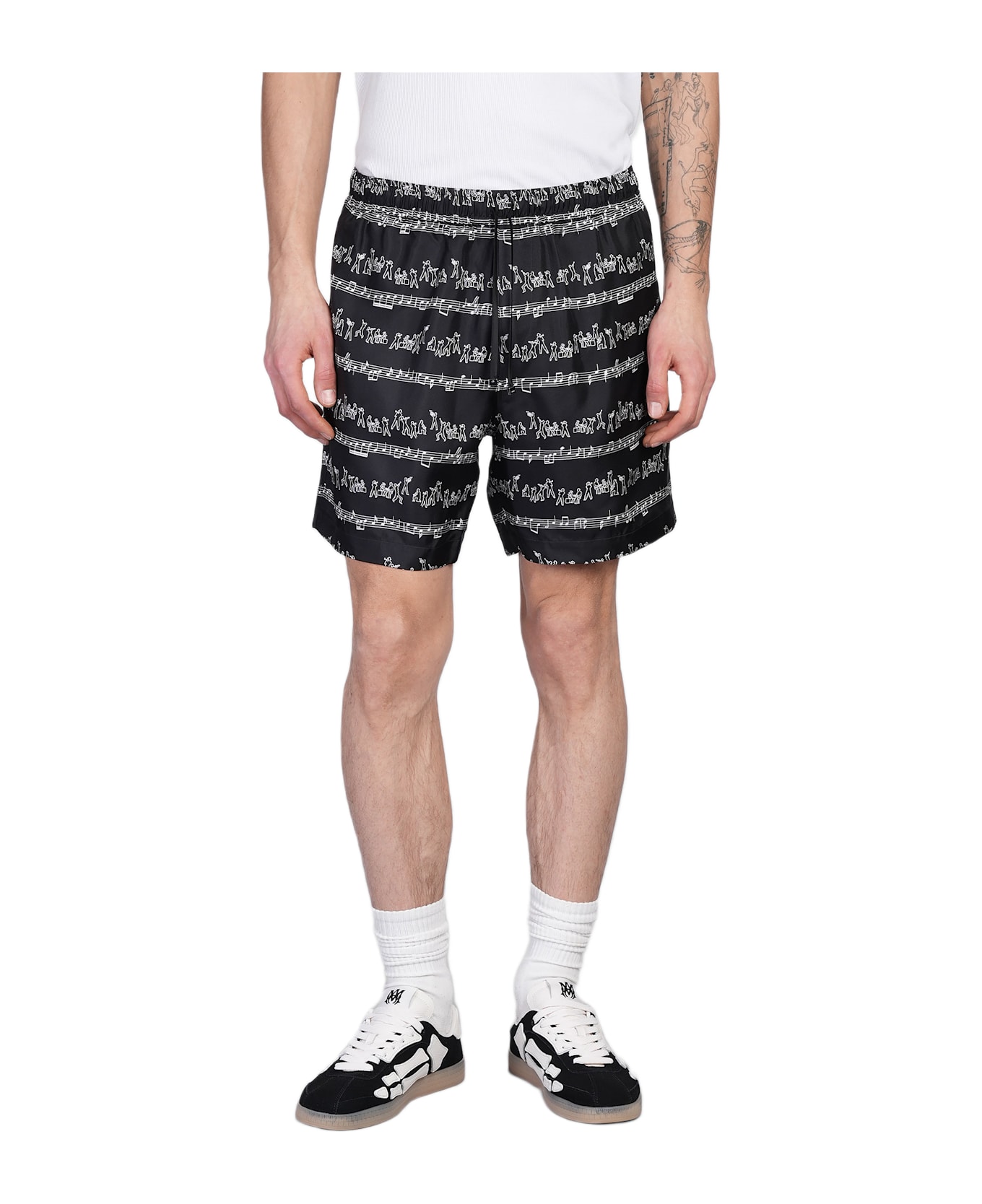 AMIRI Shorts In Black Silk - black