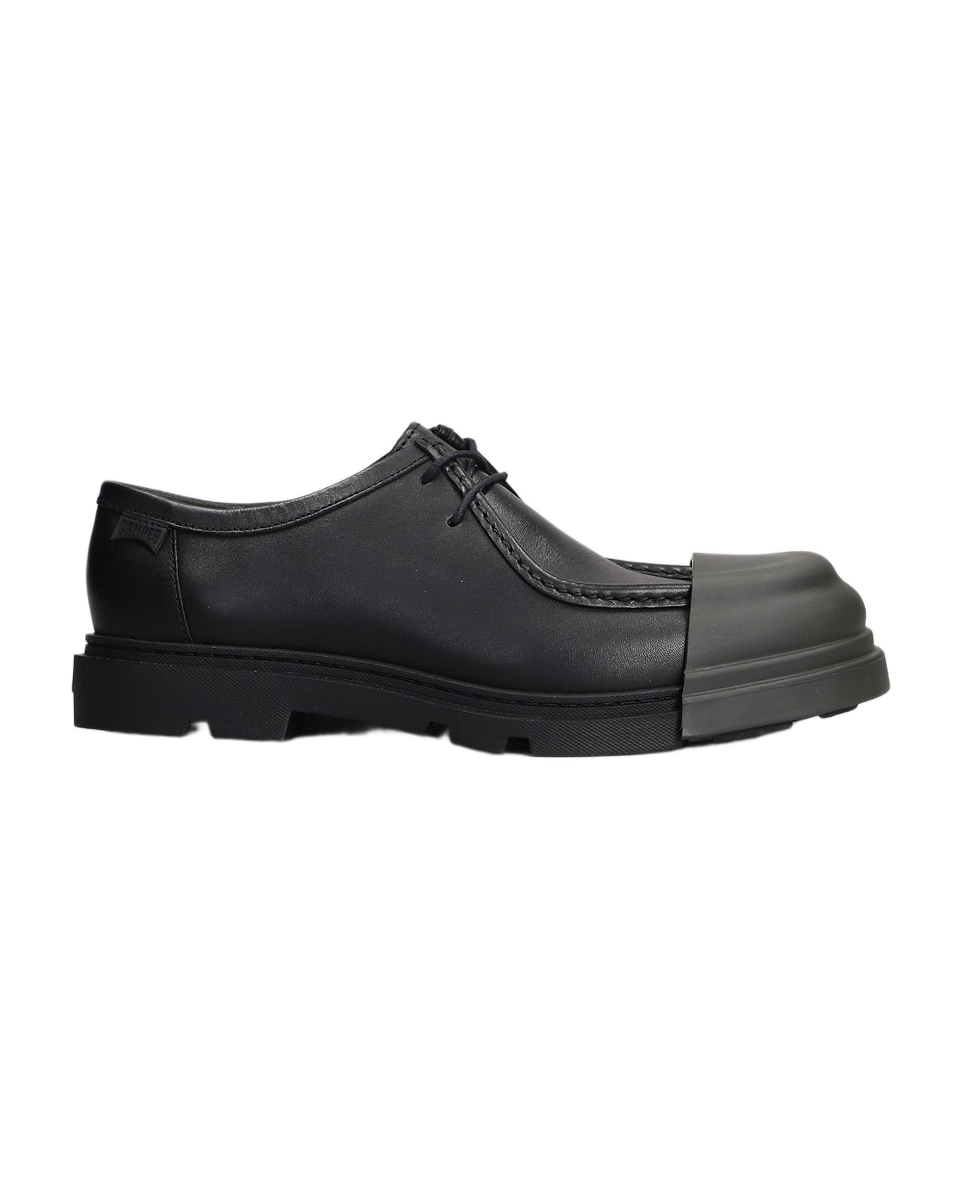 Camper Junction Lace Up Shoes In Black Leather - black
