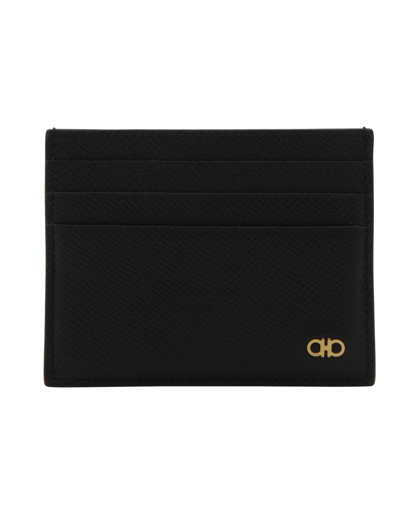 Ferragamo Black Leather Card Holder - Black
