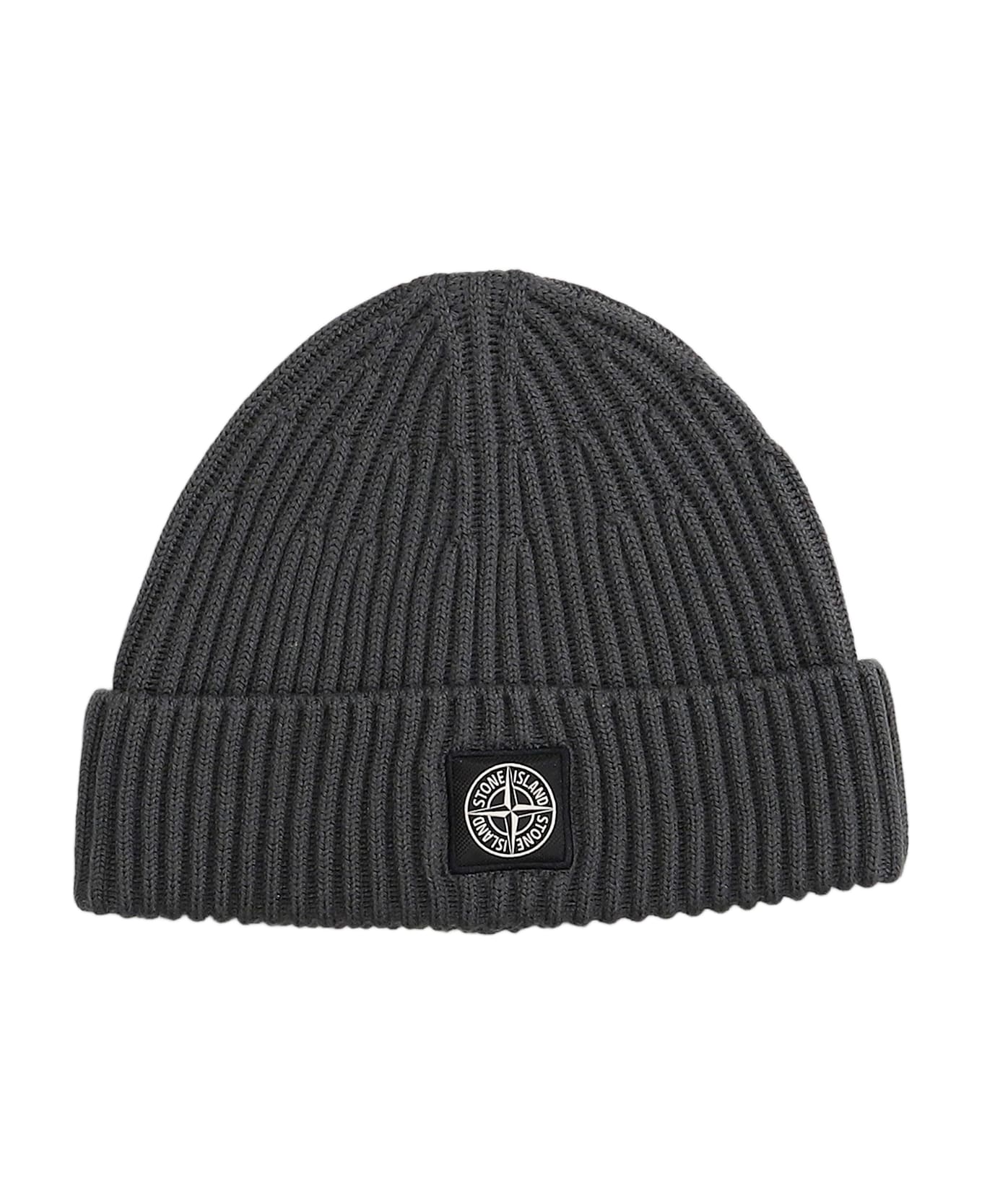 Stone Island Hats In Grey Wool - grey