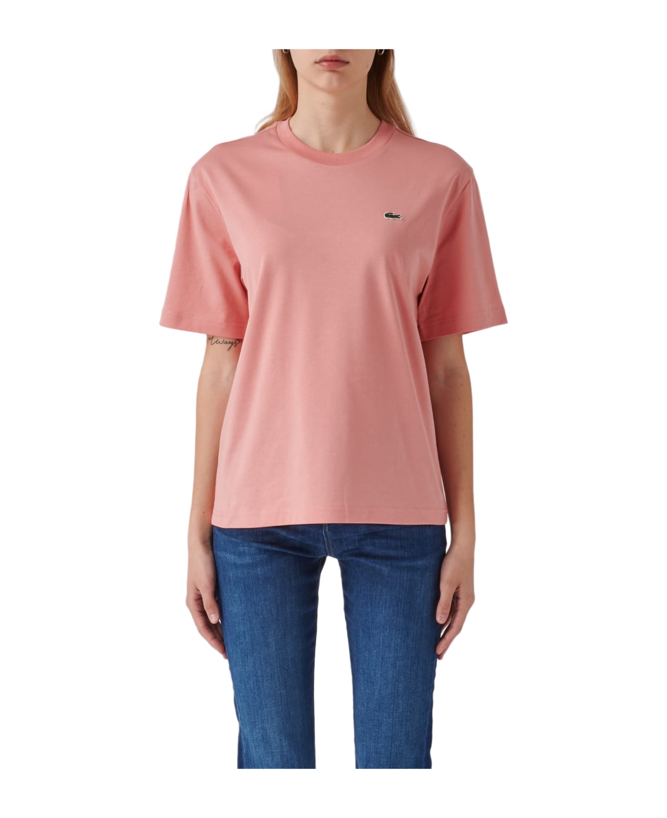 Lacoste Cotton T-shirt - SALMONE Tシャツ