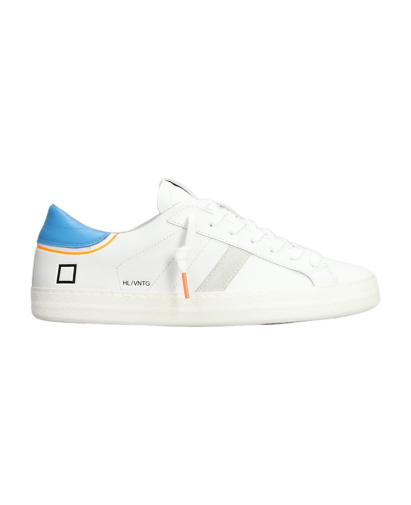 D.A.T.E. Hill Low Vintage Sneakers In White Leather - white