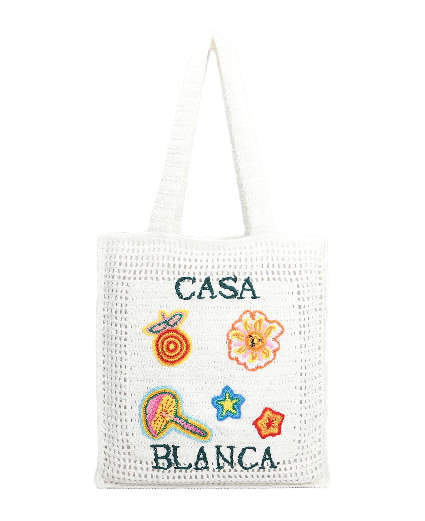 Casablanca Tote In White Cotton - white
