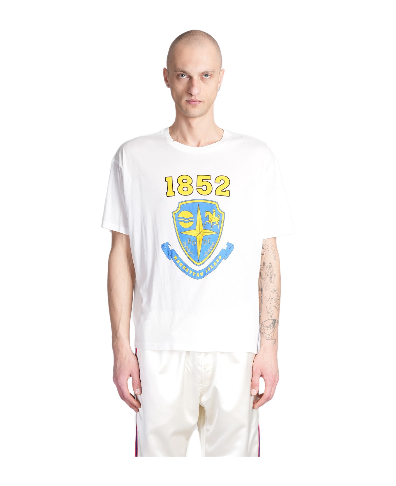 Bode T-shirt In White Cotton - white