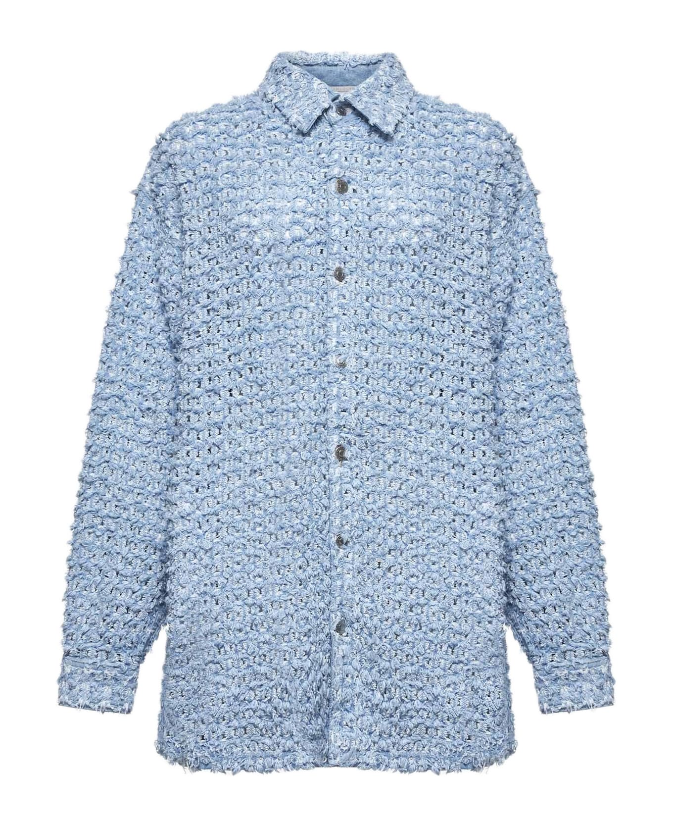 Stella McCartney Light Blue Bouclé Denim Shirt - Blu