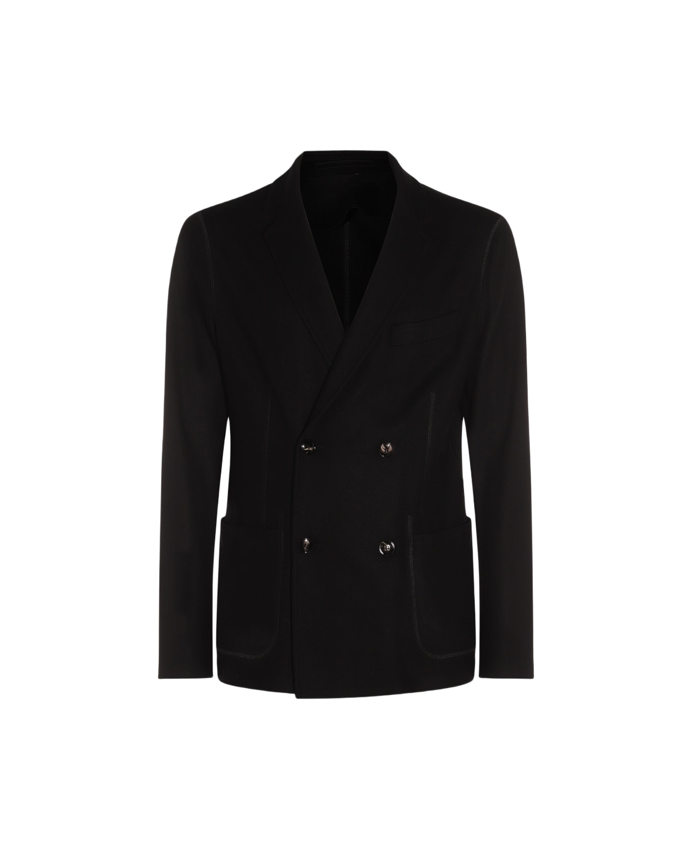 Giorgio Armani Black Cashmere Blazer - Black