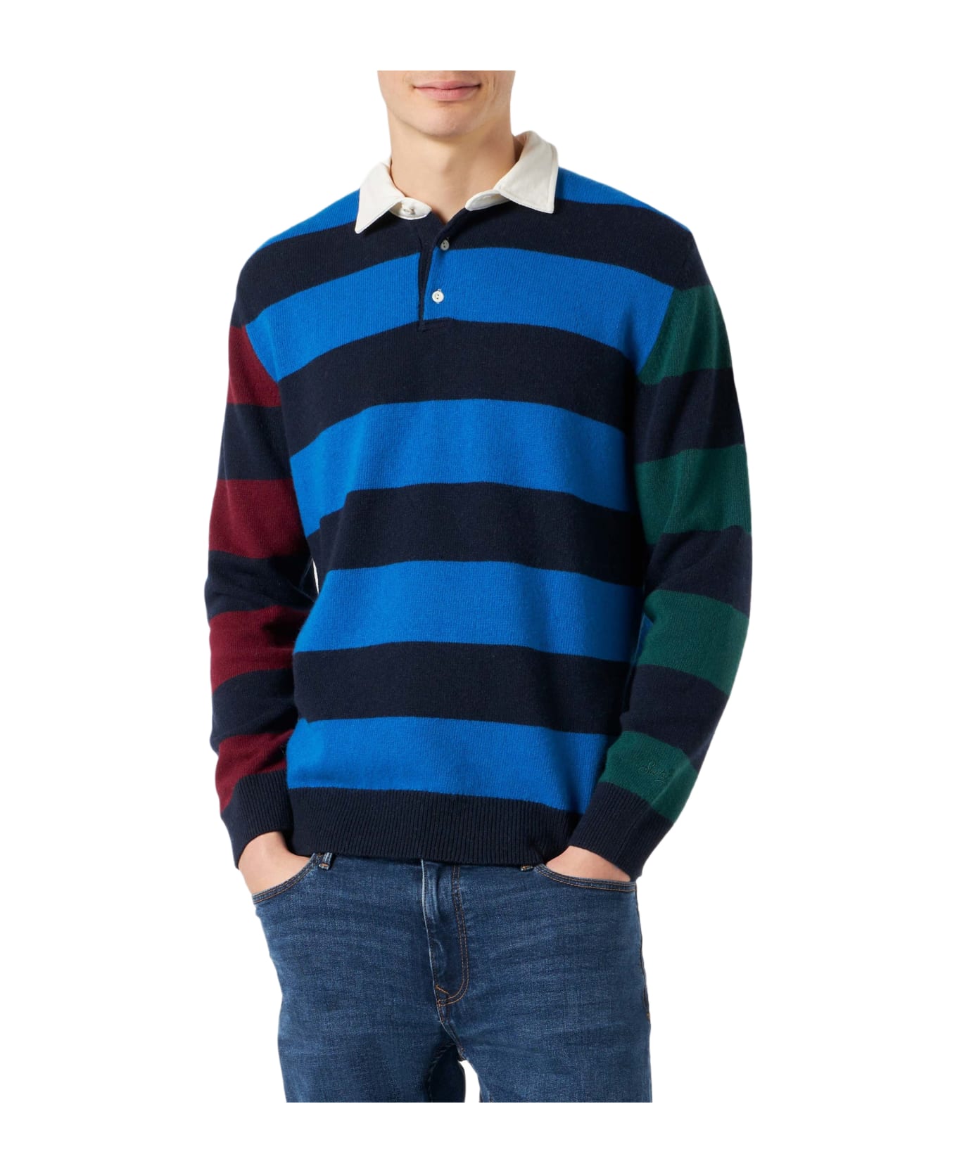 MC2 Saint Barth Striped Knitted Polo - MULTICOLOR