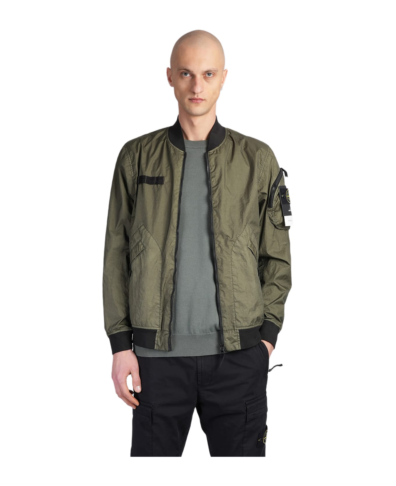Stone Island Bomber In Green Polyamide - GREEN