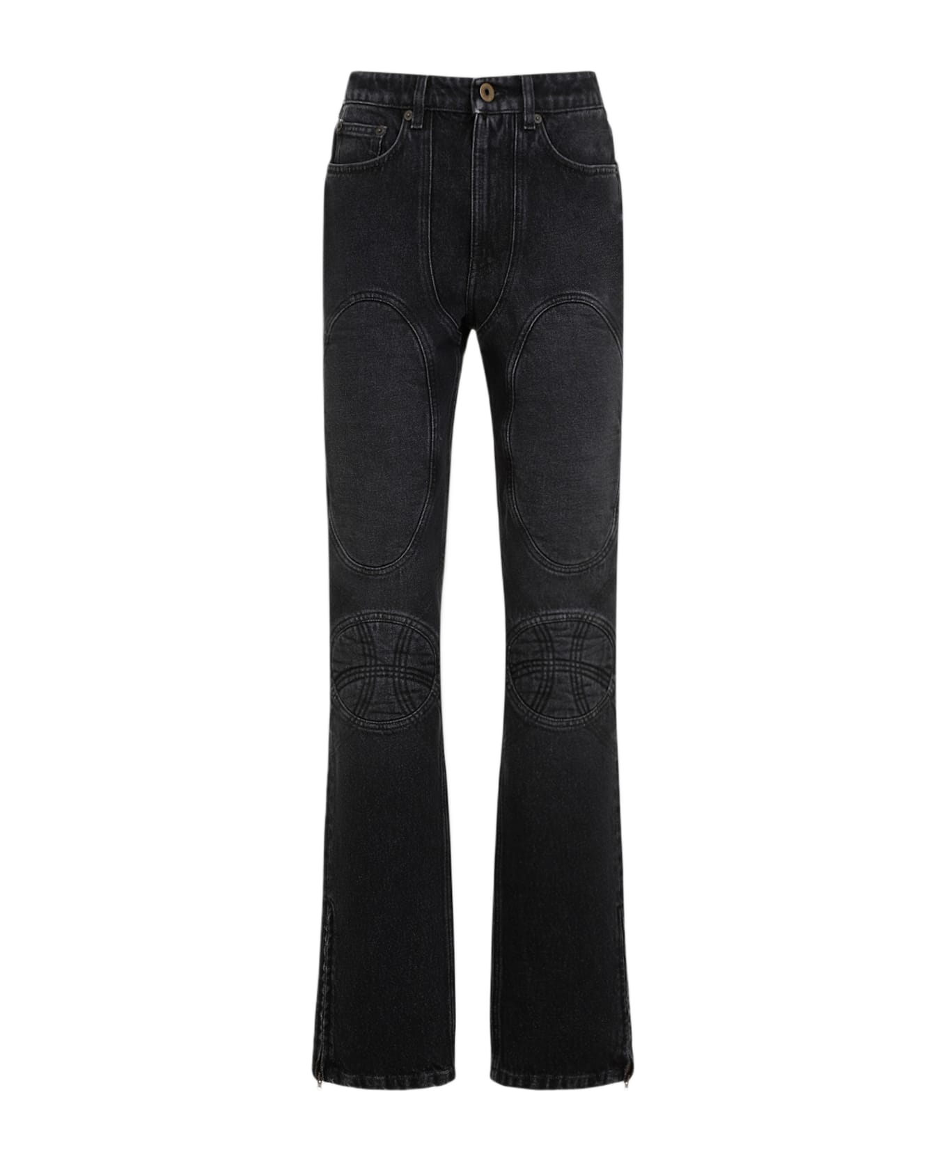 Jean Paul Gaultier Denim Jeans With Lacing And Knee Bonding Detail - Vintageblack
