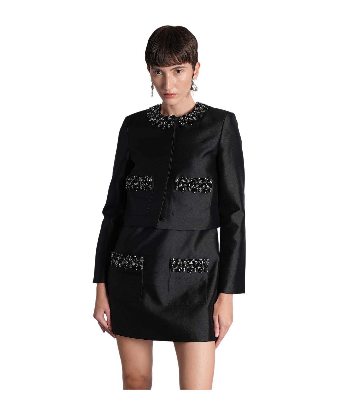 self-portrait Casual Jacket In Black Polyester - black