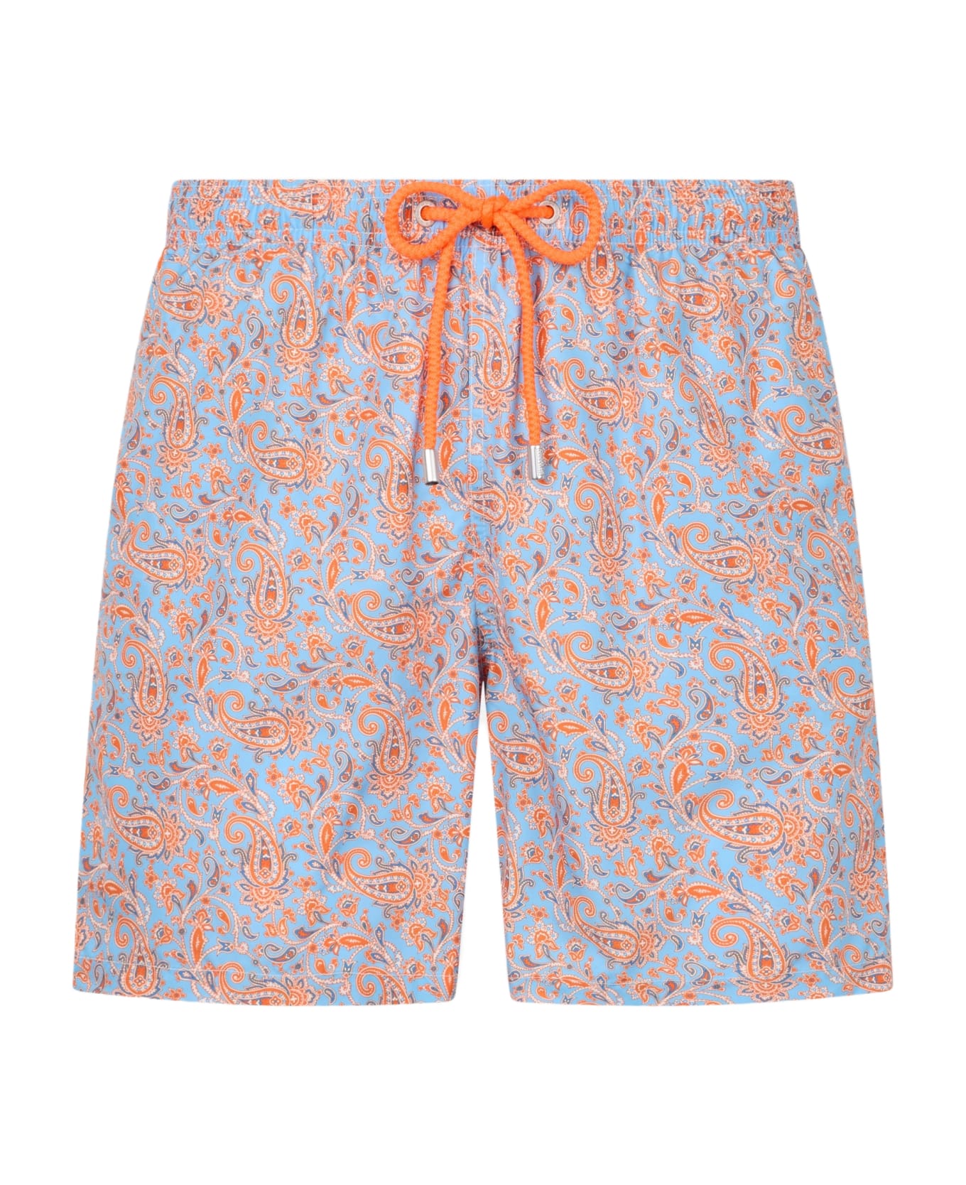 MC2 Saint Barth Man Lightweight Fabric Swim-shorts Lighting With Paisley Print - SKY