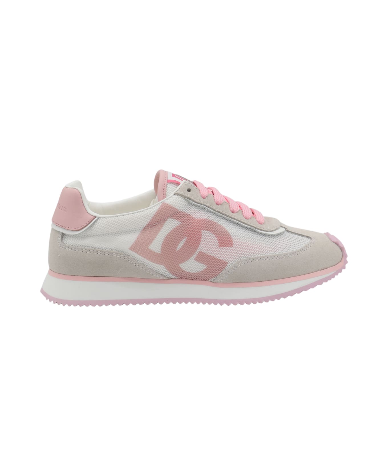 Dolce & Gabbana White And Pink Sneakers - White