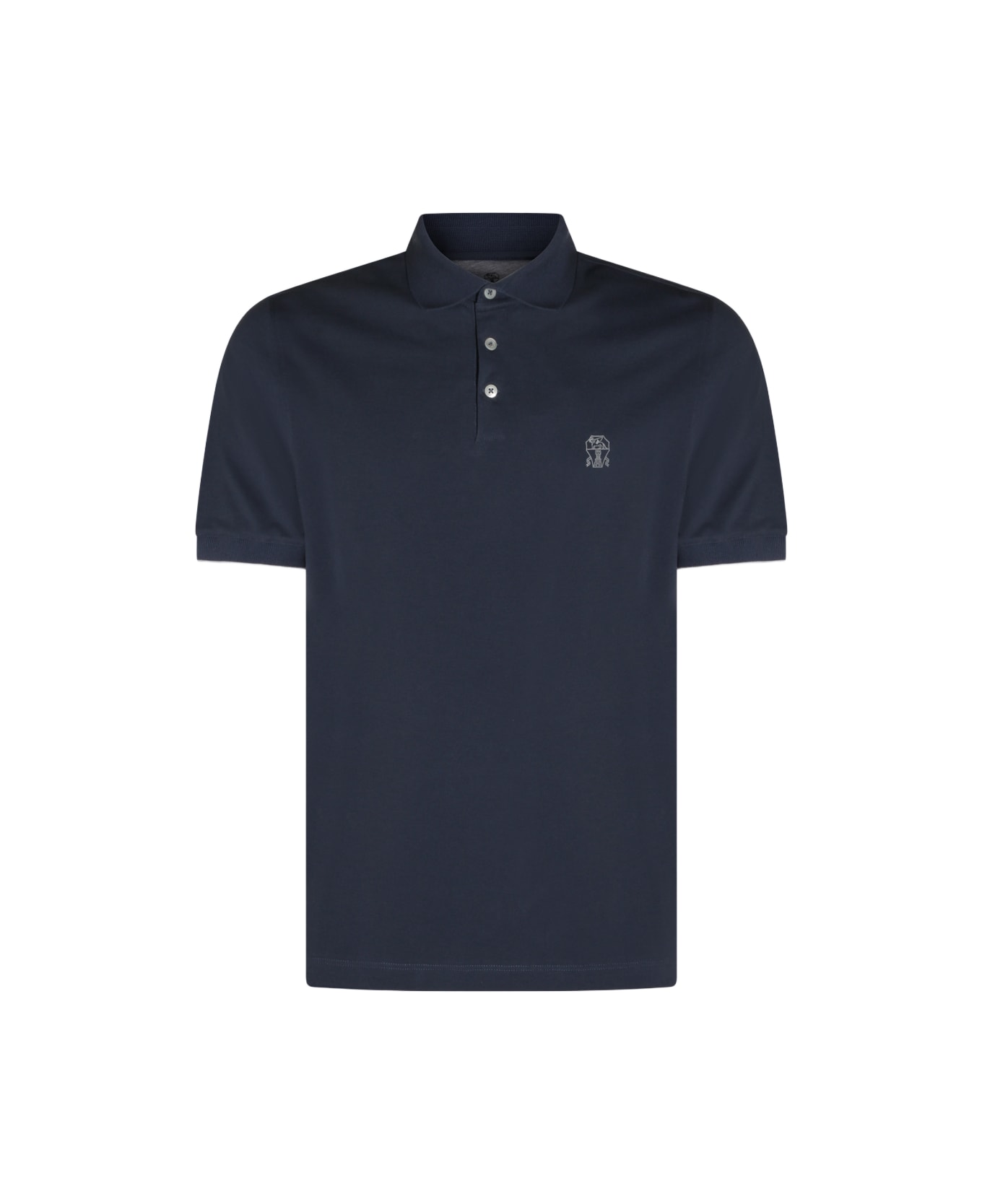 Brunello Cucinelli Blue Cotton Polo Shirt - Marine