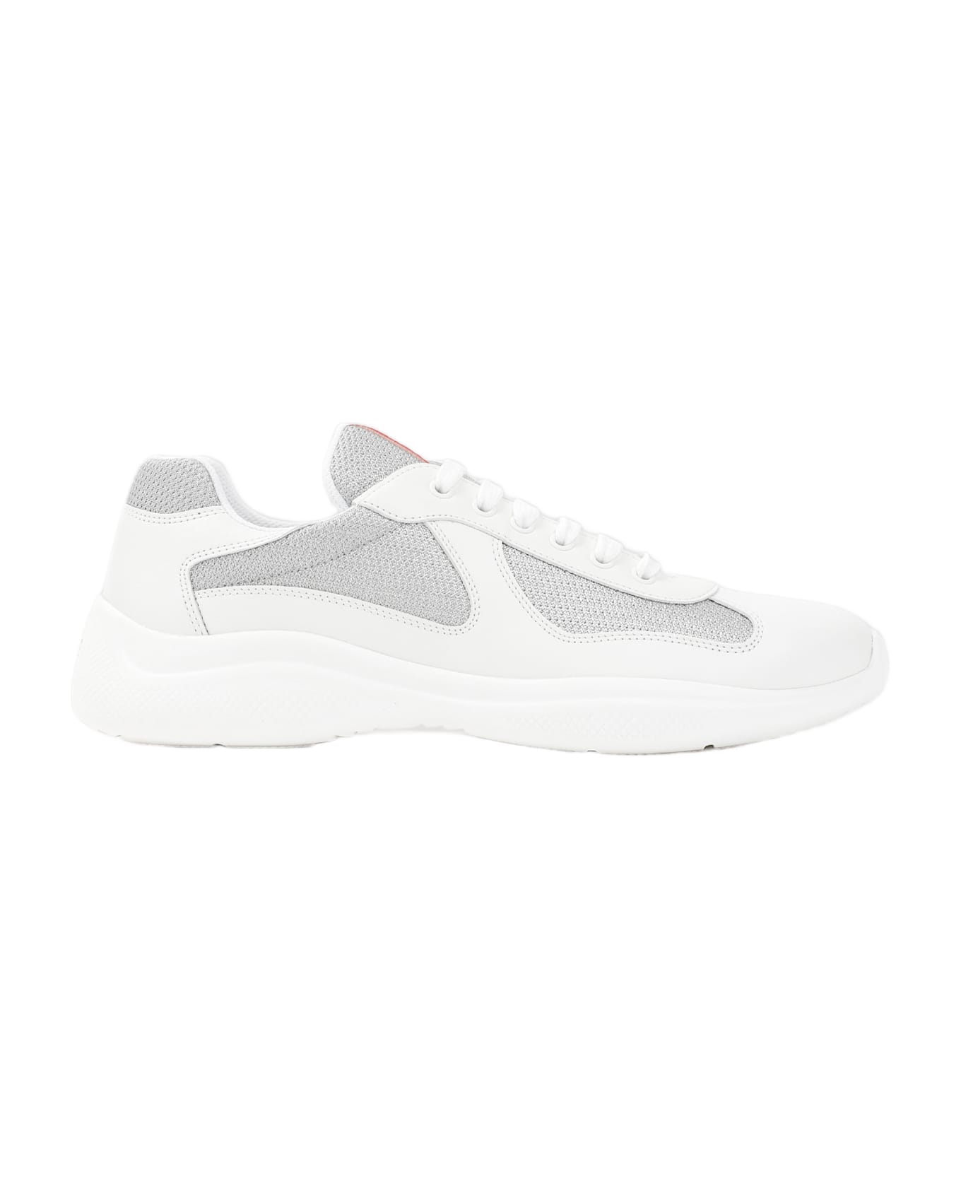 Prada Americas Cup Lace-up Sneakers - Bianco Argento