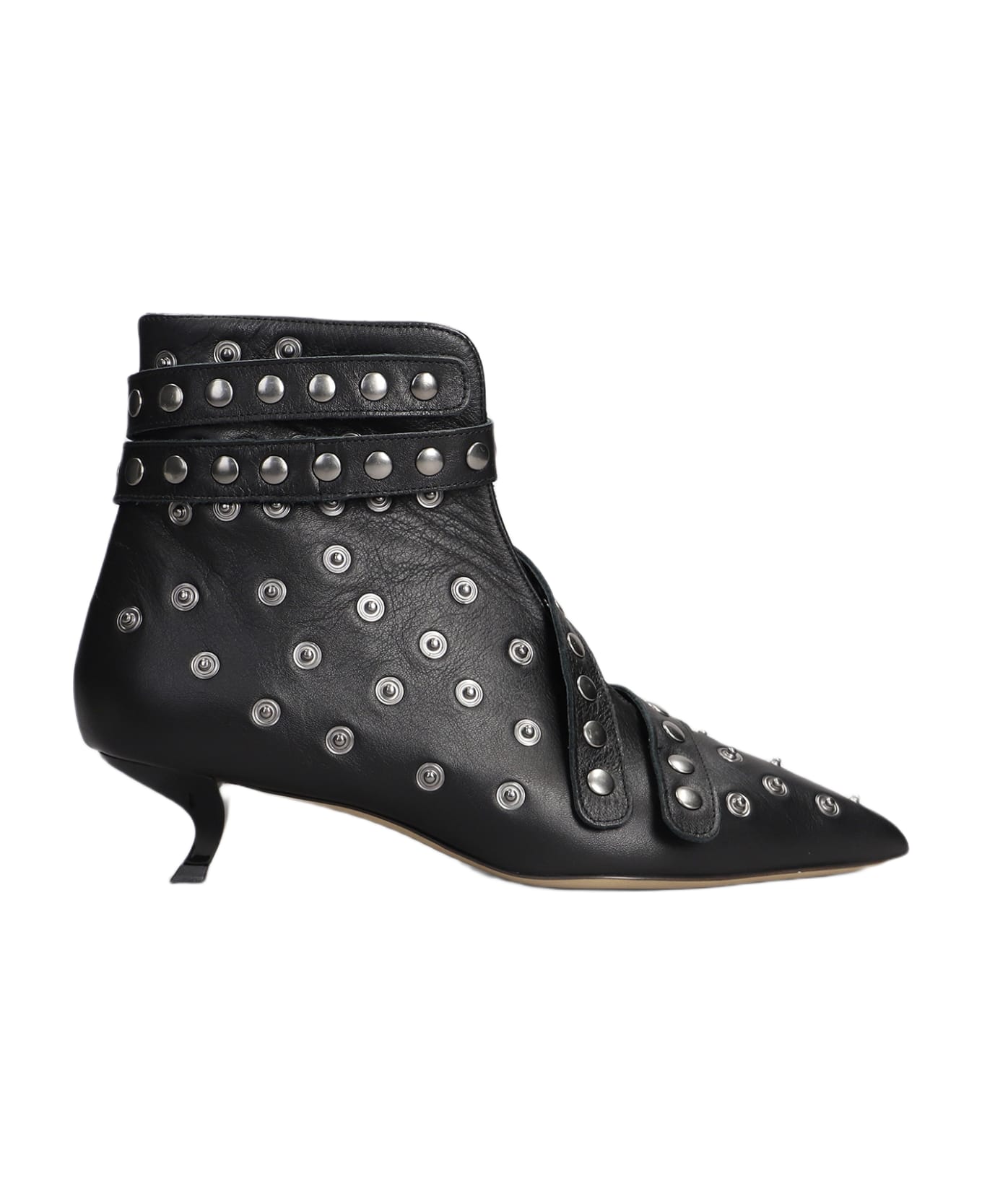 Alchimia High Heels Ankle Boots In Black Leather - black
