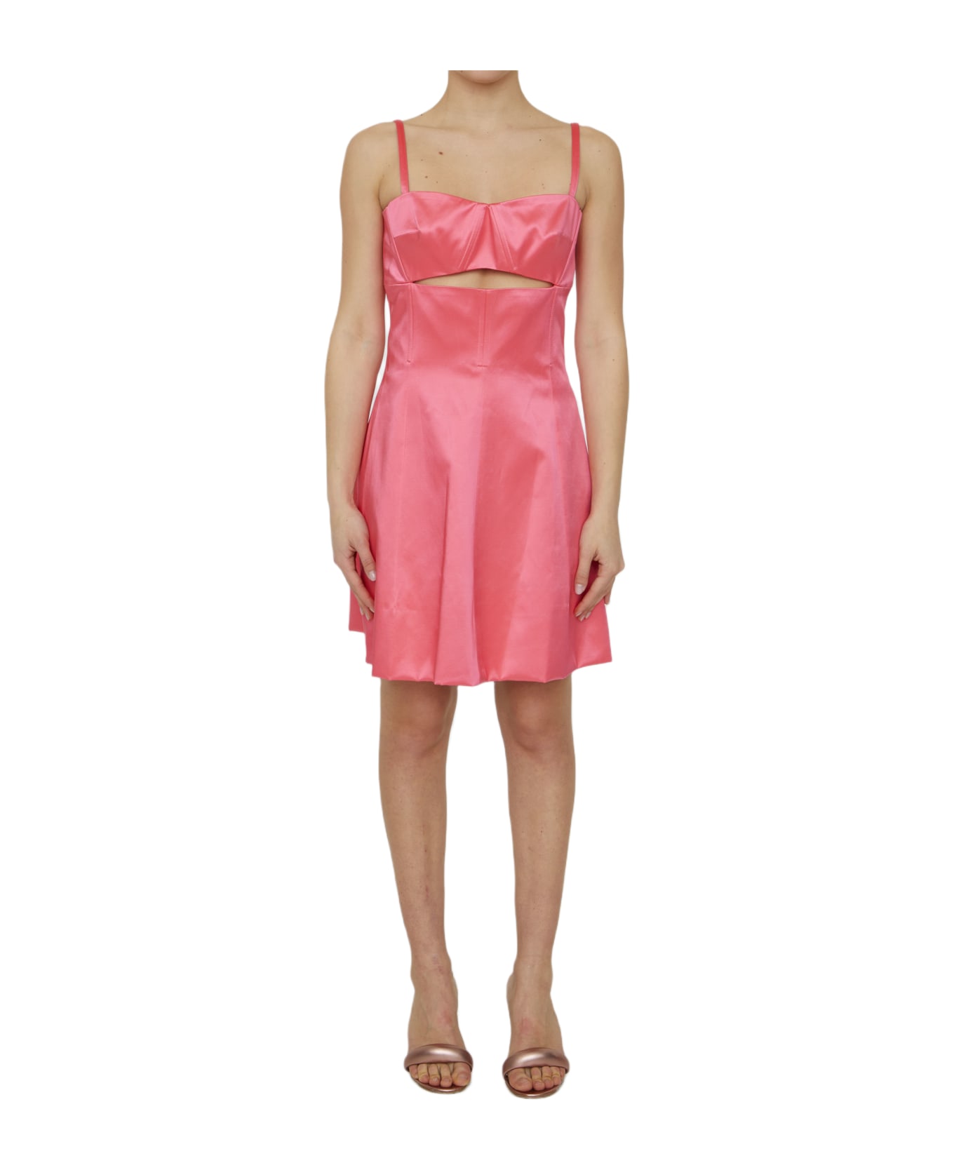Patou Satin Mini Dress - Rose
