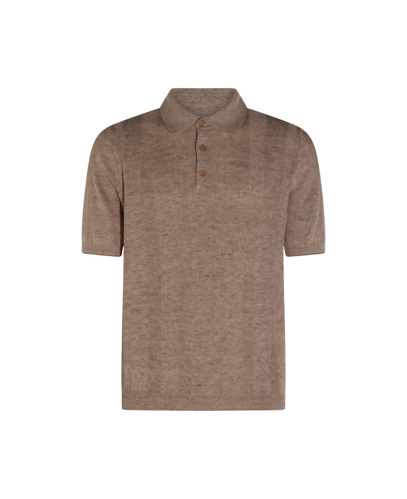 Brunello Cucinelli Camel Linen Polo Shirt