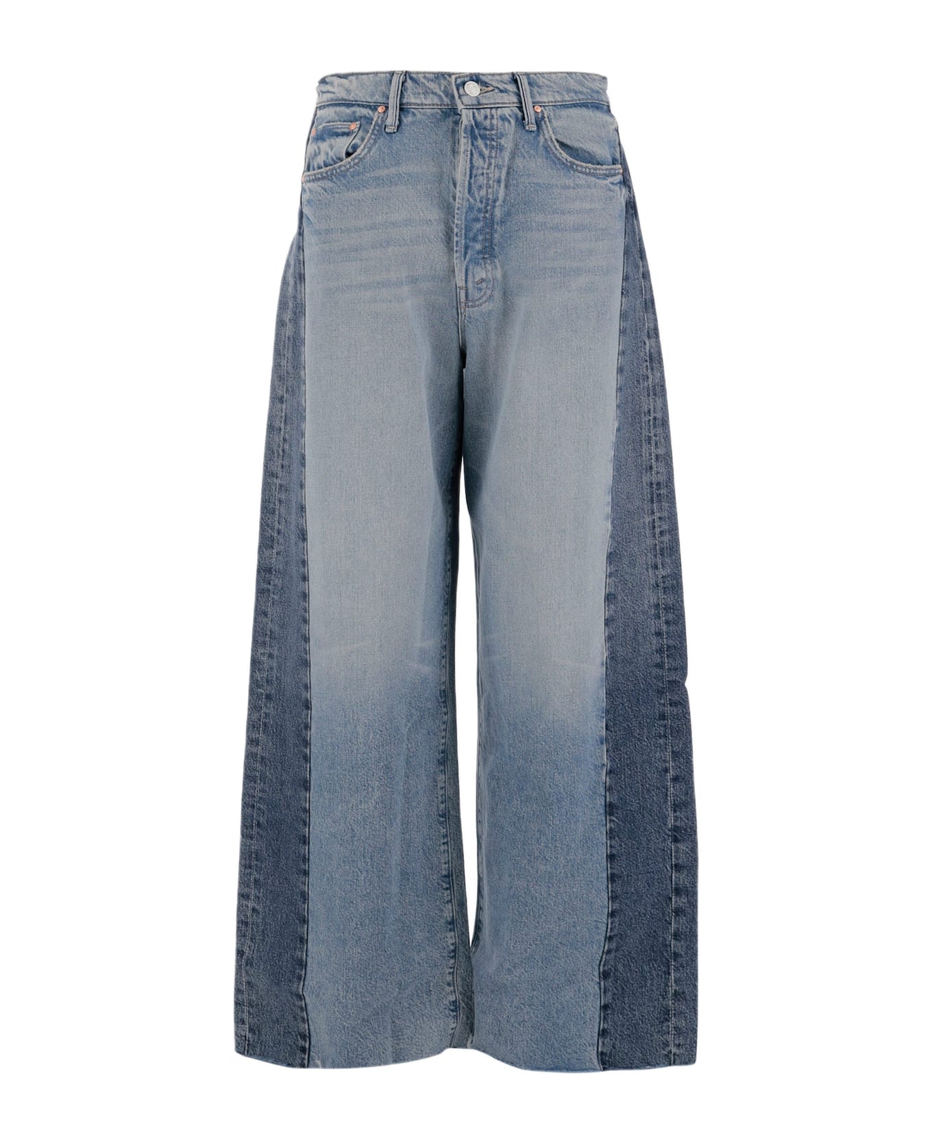 Mother Cotton Denim Patchwork Jeans - Denim