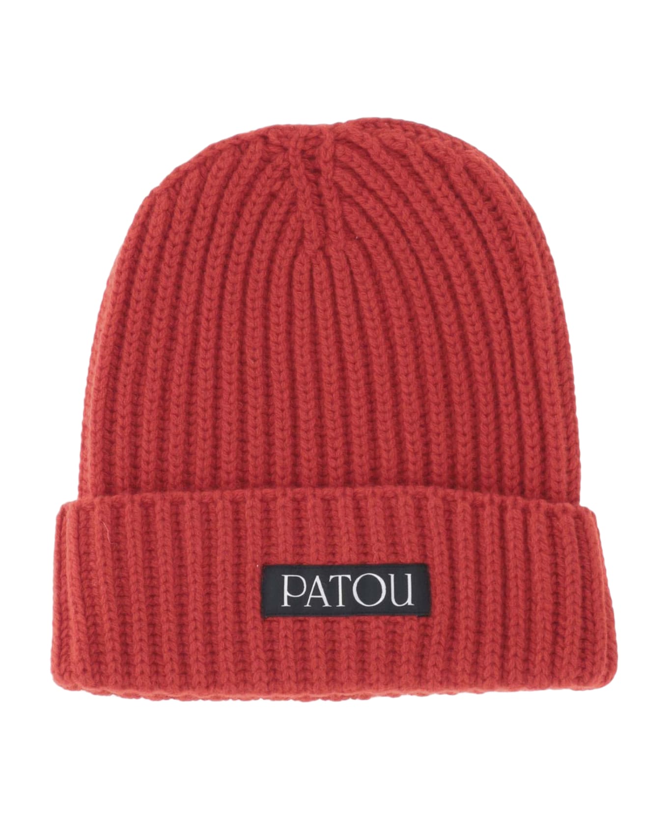 Patou Cashmere And Wool Beanie With Logo - Red
