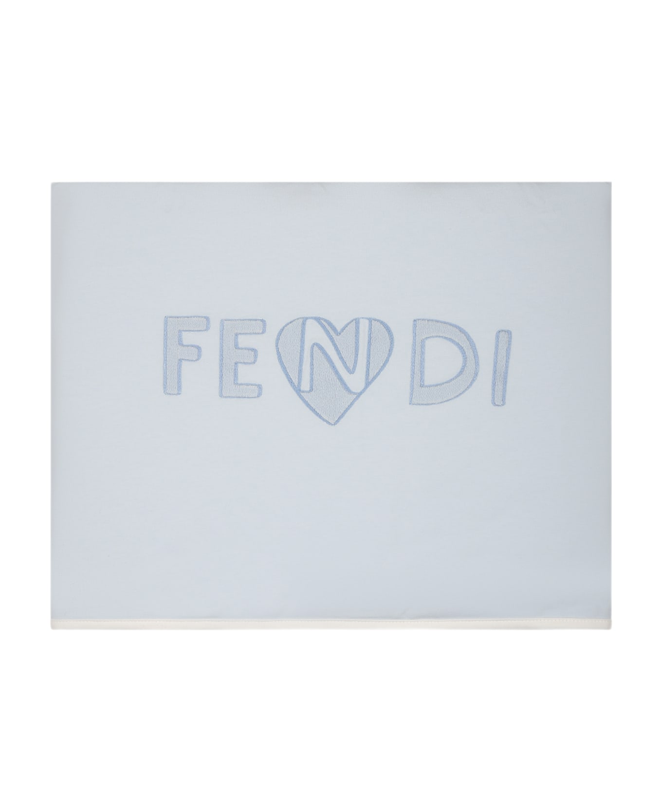 Fendi Light Blue Blanket For Baby Boy With Logo - Light Blue アクセサリー＆ギフト