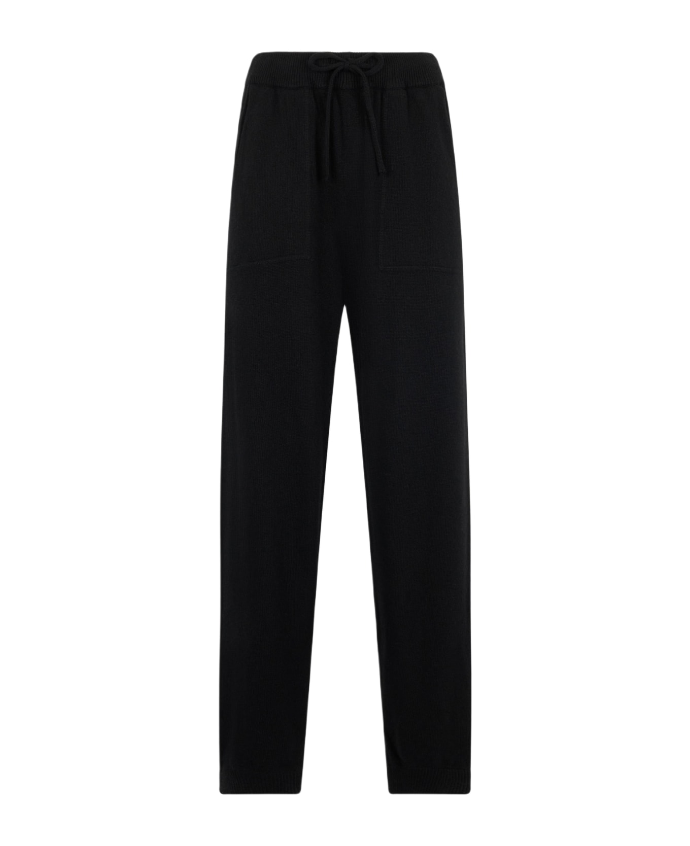 MC2 Saint Barth Woman Knitted Black Jogger Pants - BLACK