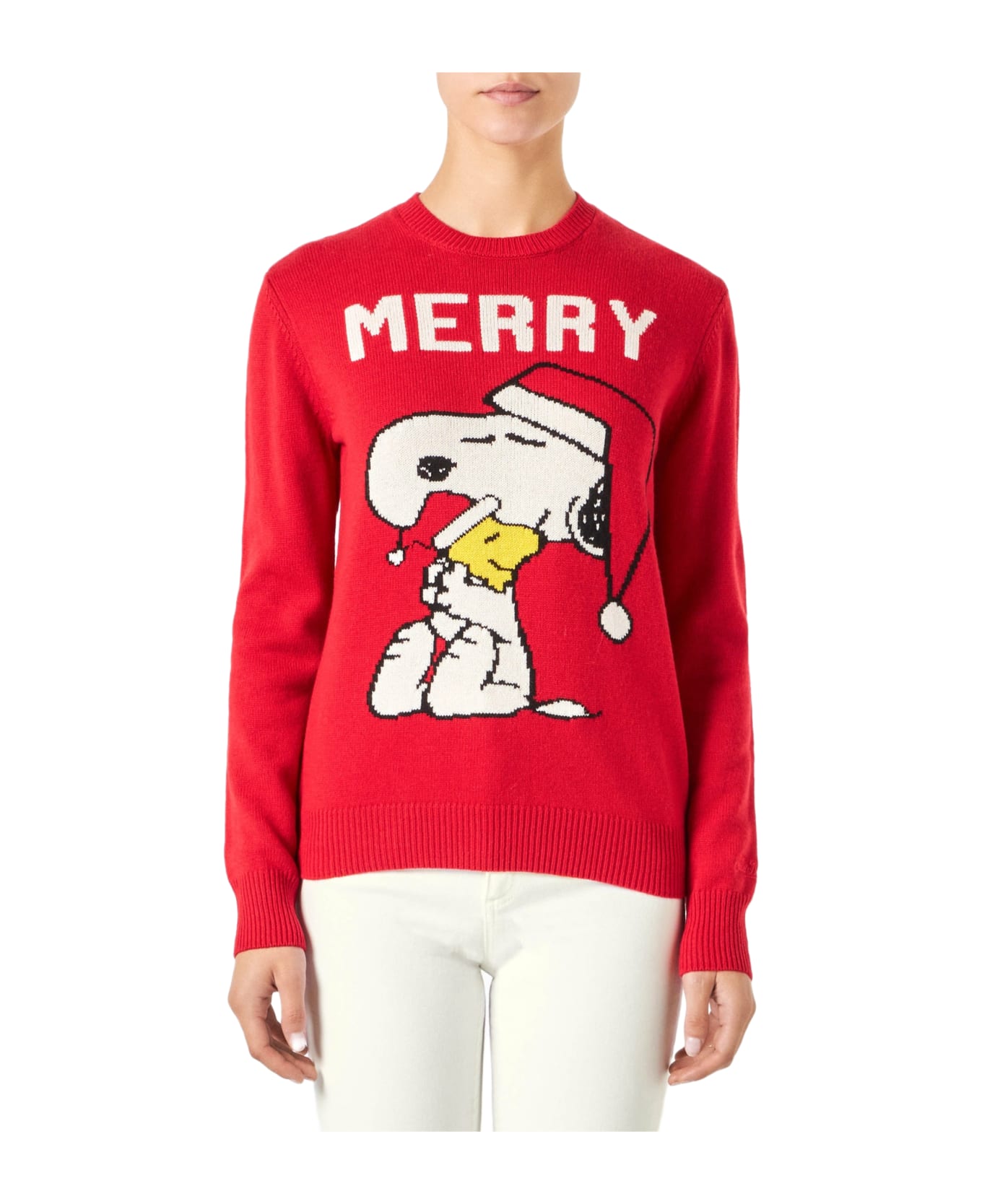 MC2 Saint Barth Woman Sweater With Snoopy Print | Snoopy Peanuts Special Edition - RED