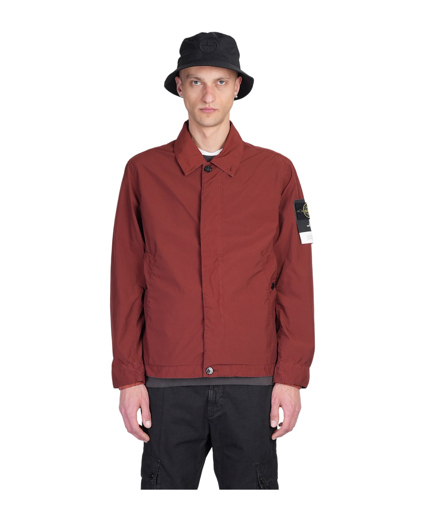 Stone Island Casual Jacket In Red Polyester - red