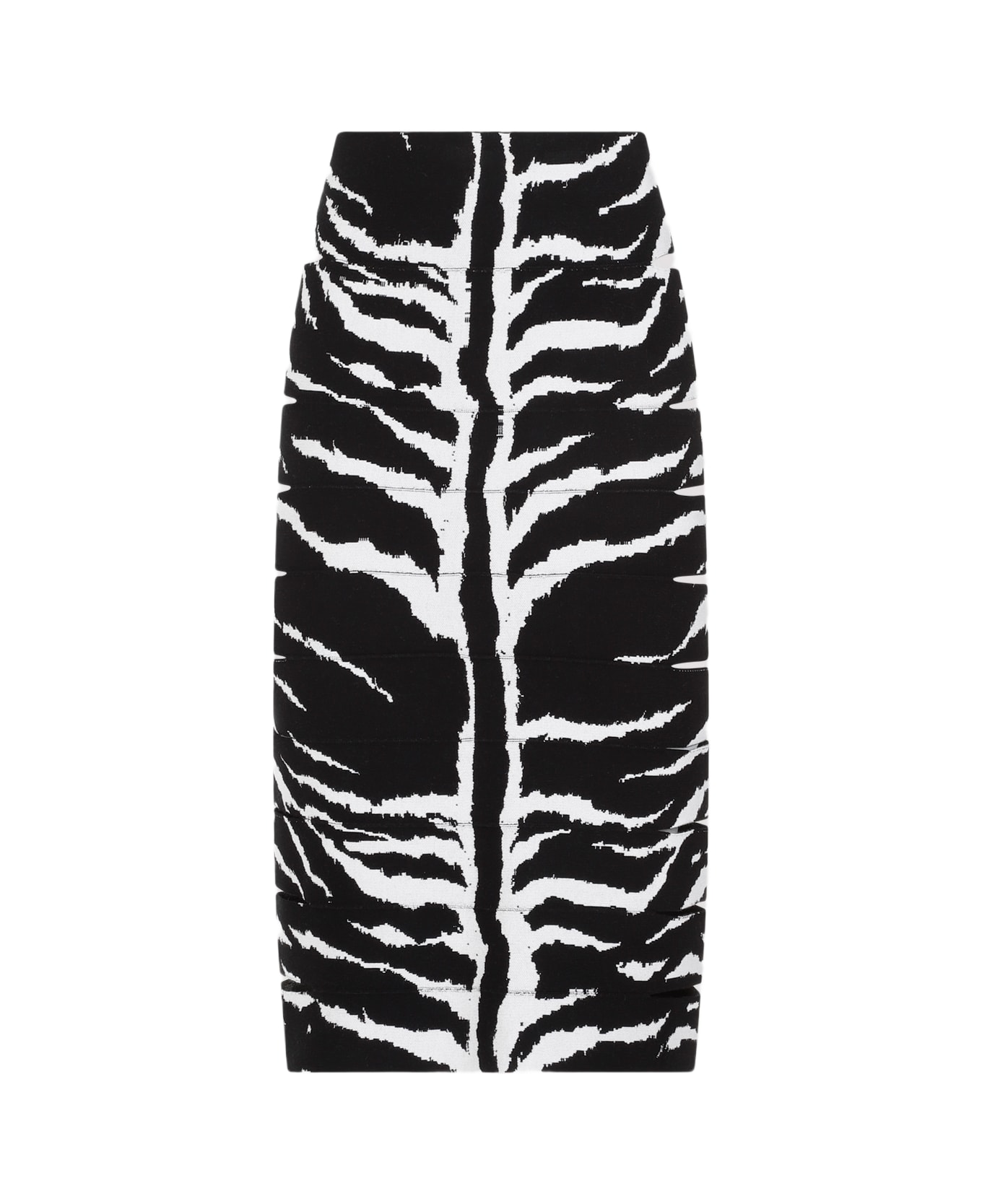 Alaia Zebra Pencil Skirt - White
