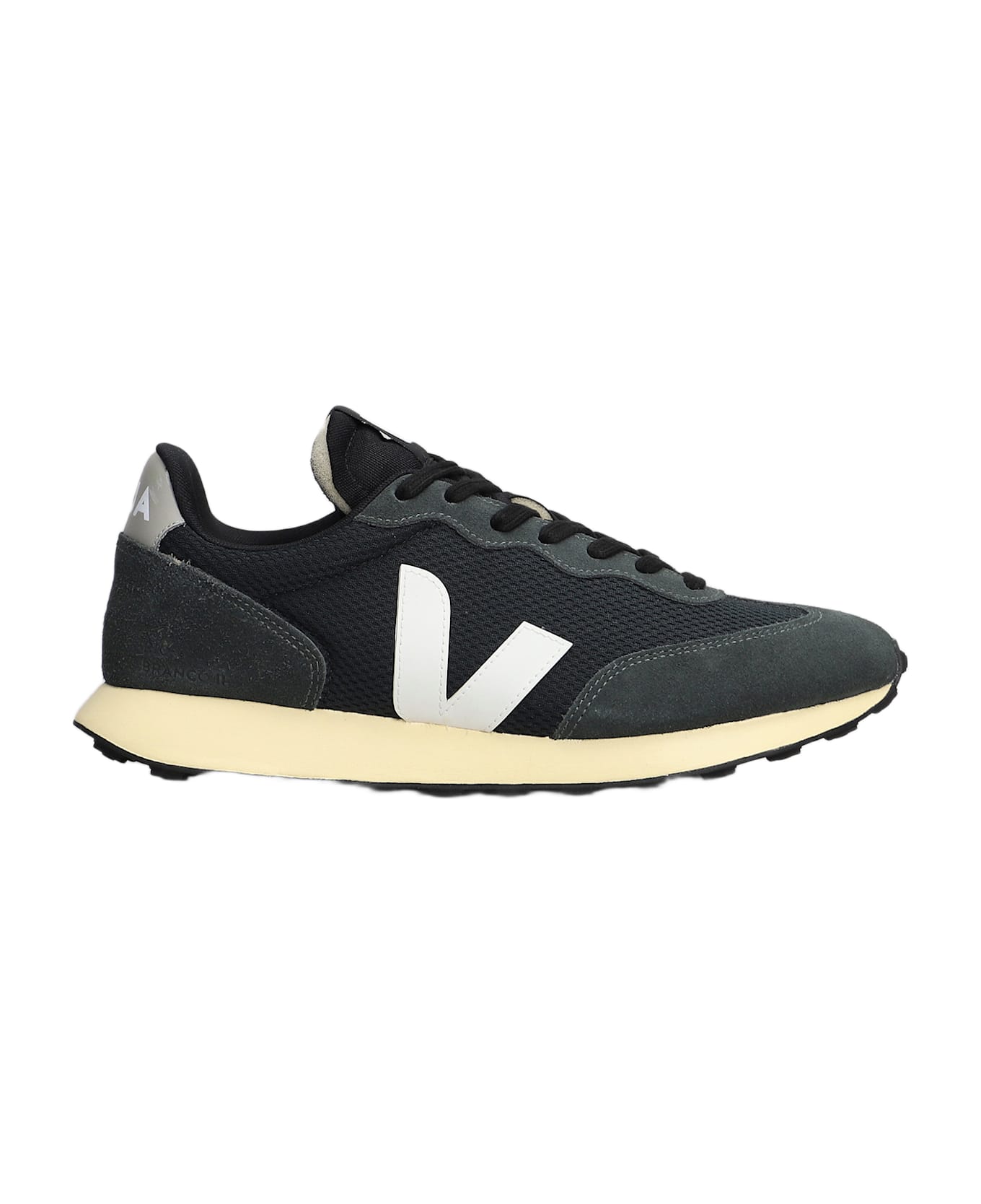Veja Rio Branco Ii Sneakers In Black Suede And Fabric - BLACK
